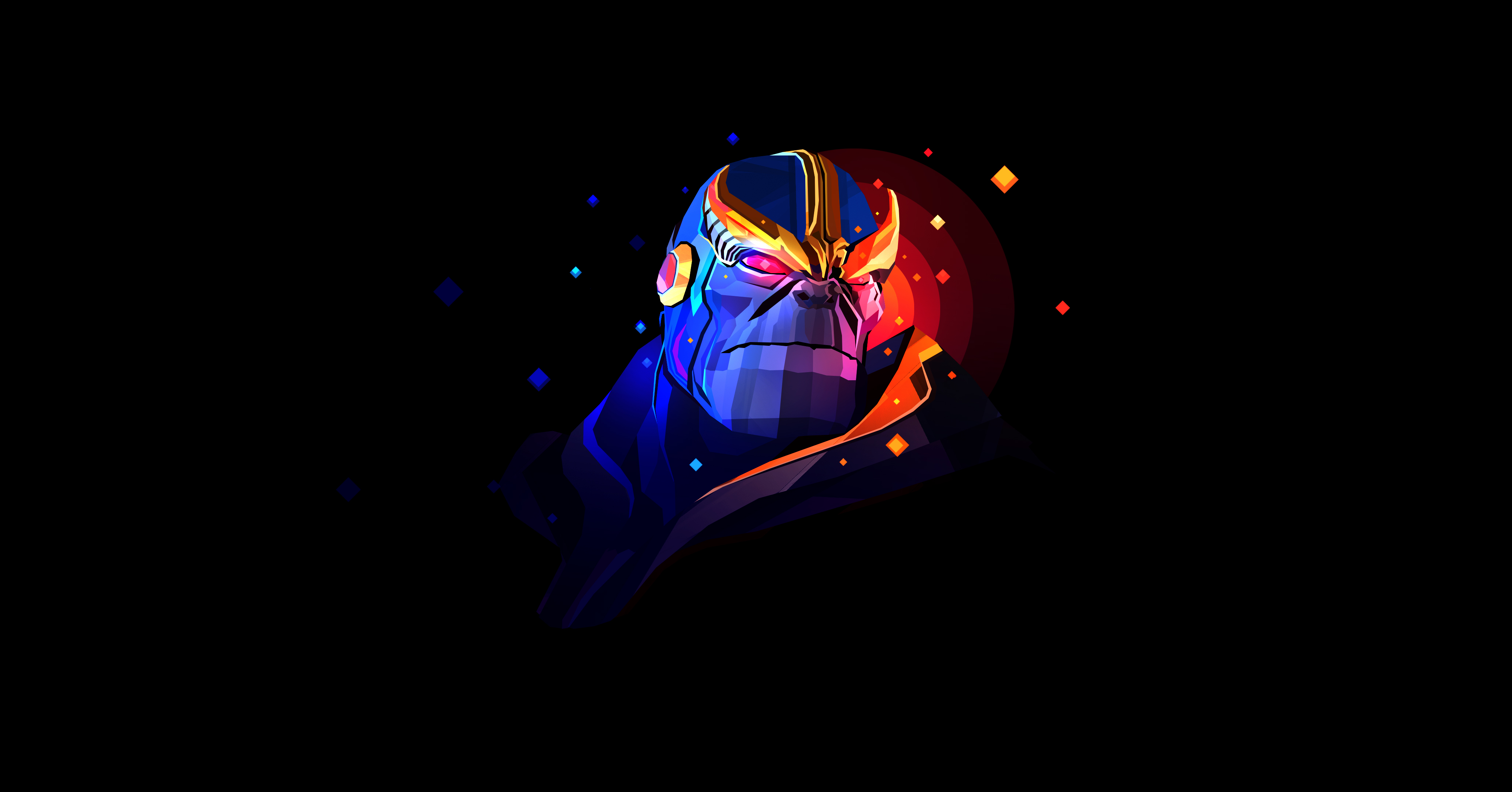 Thanos artwork with colorful geometric style HD Wallpaper