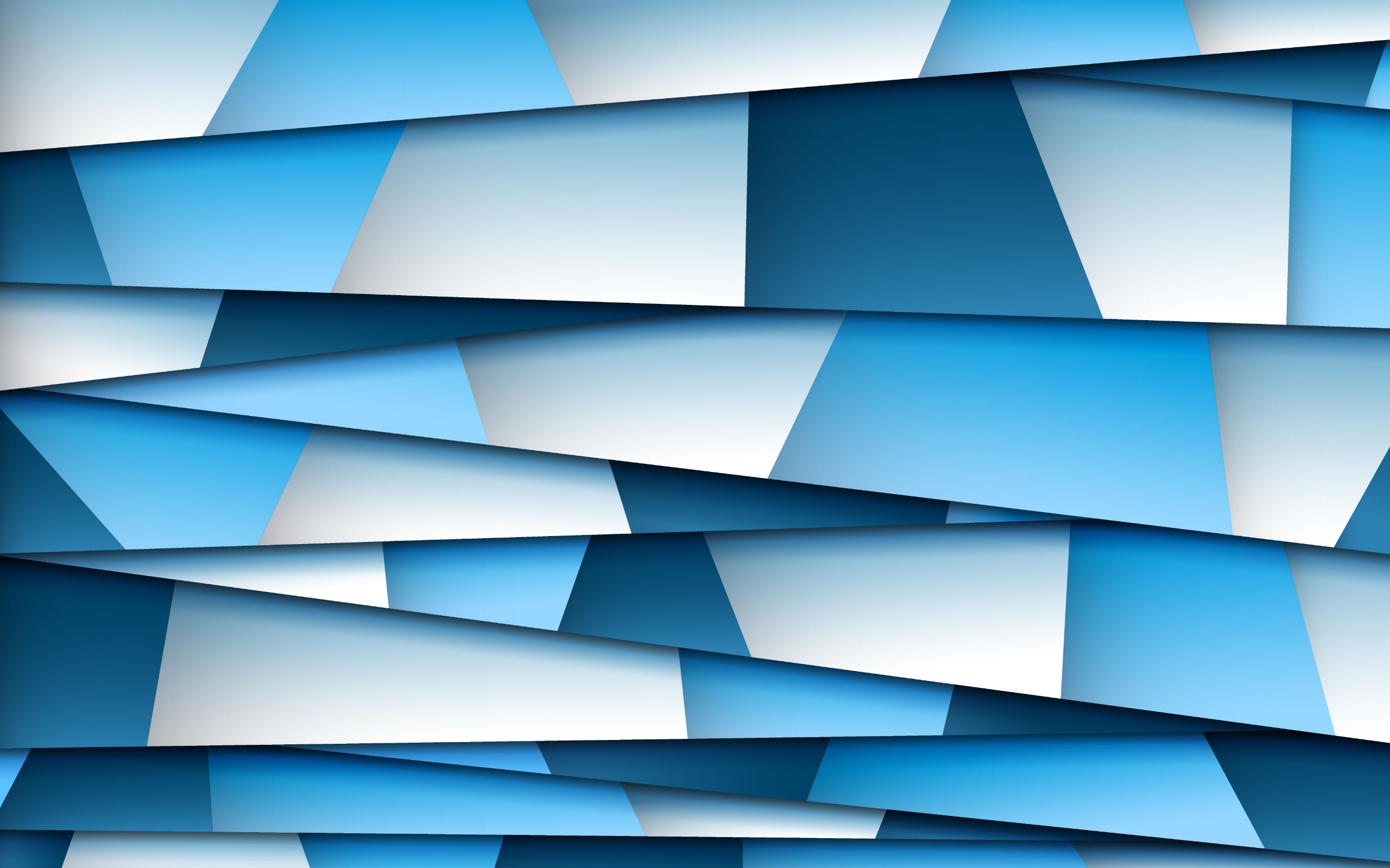 Layered Blue and White Geometric Abstract Art HD Wallpaper
