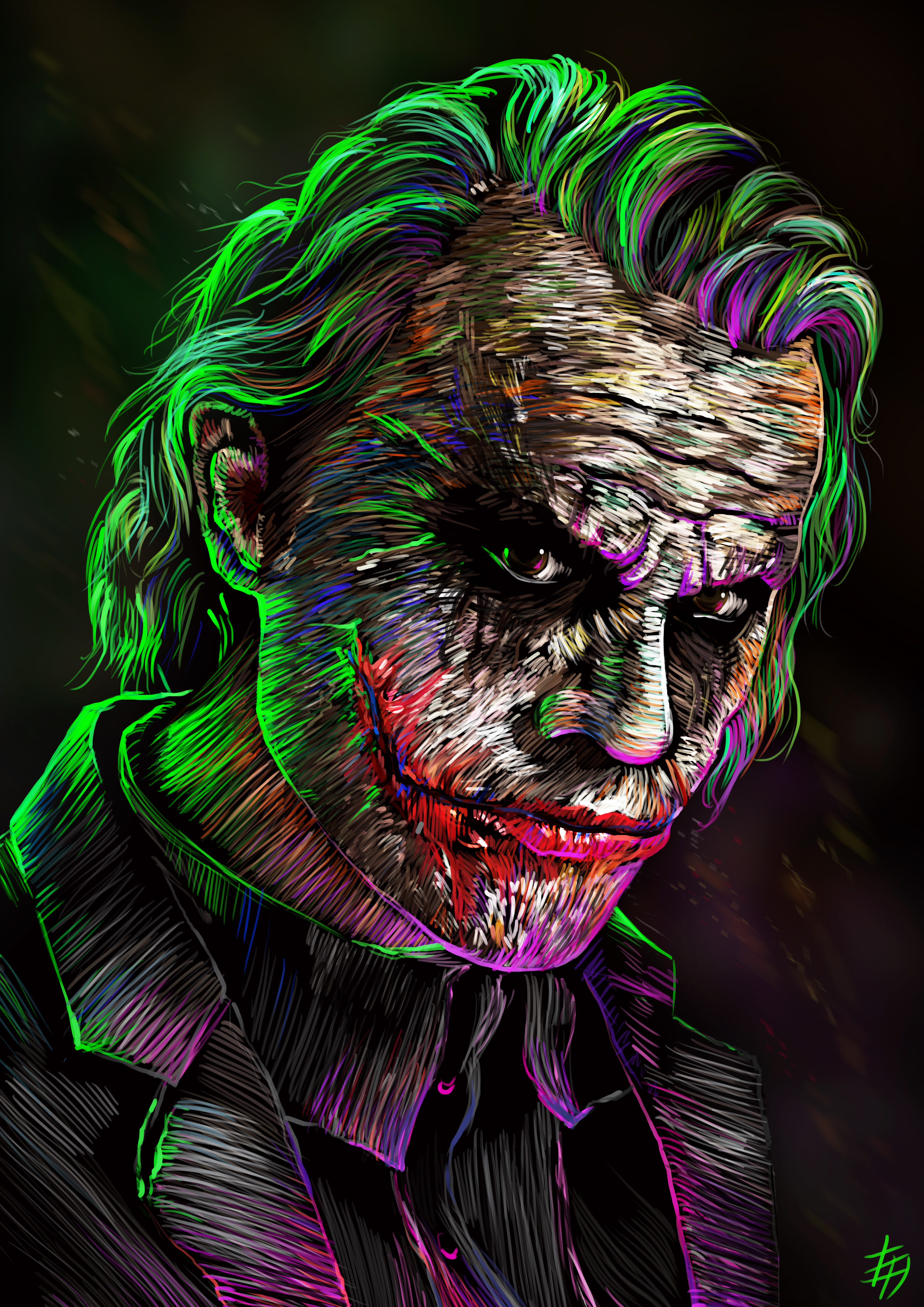 Joker from Batman digital art HD Wallpaper