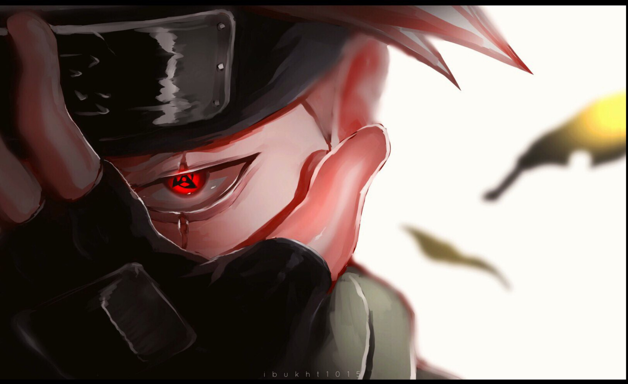 Kakashi Hatake with Sharingan Eye HD Wallpaper