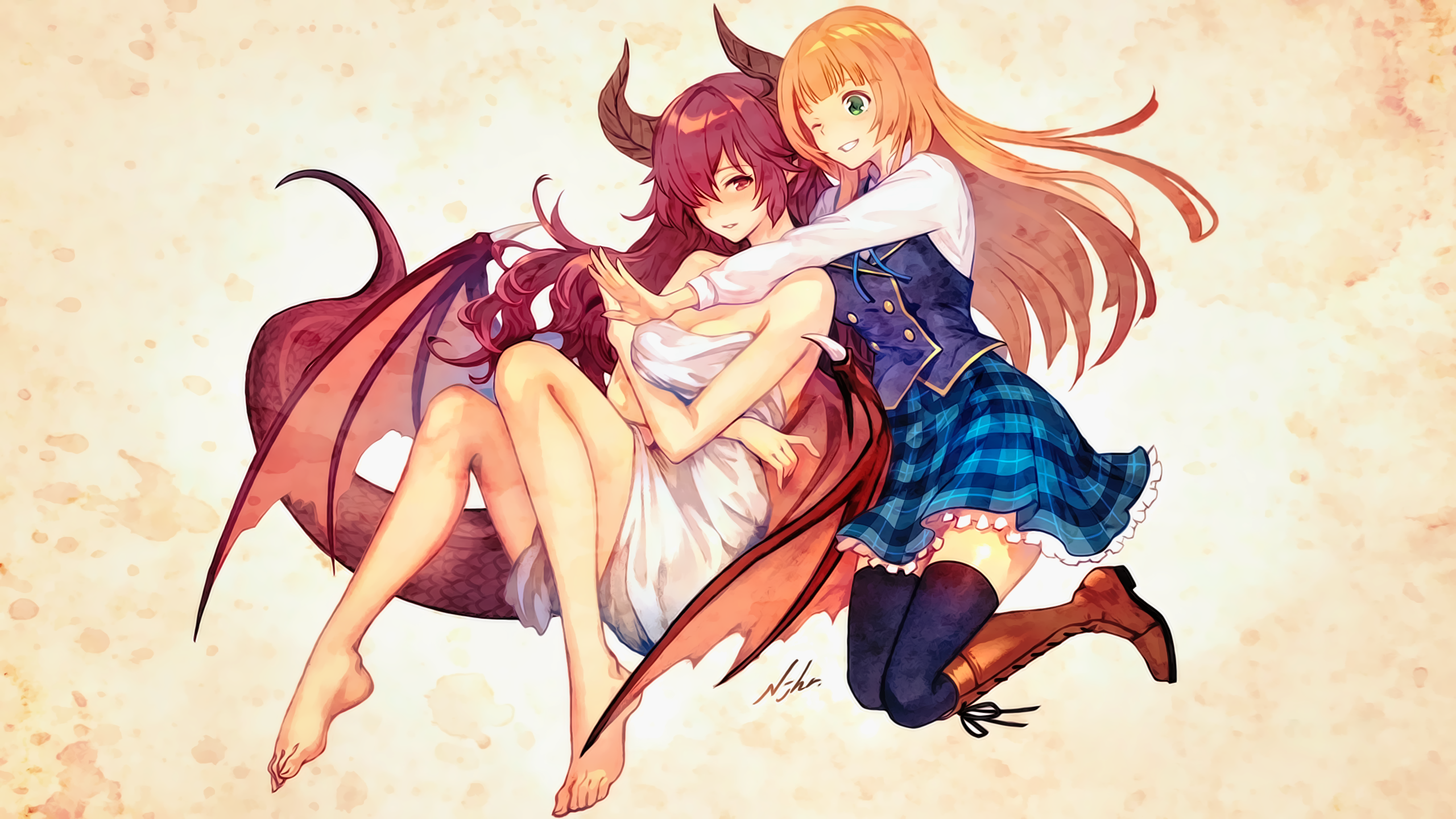 Anne and Grea from Manaria Friends HD Wallpaper