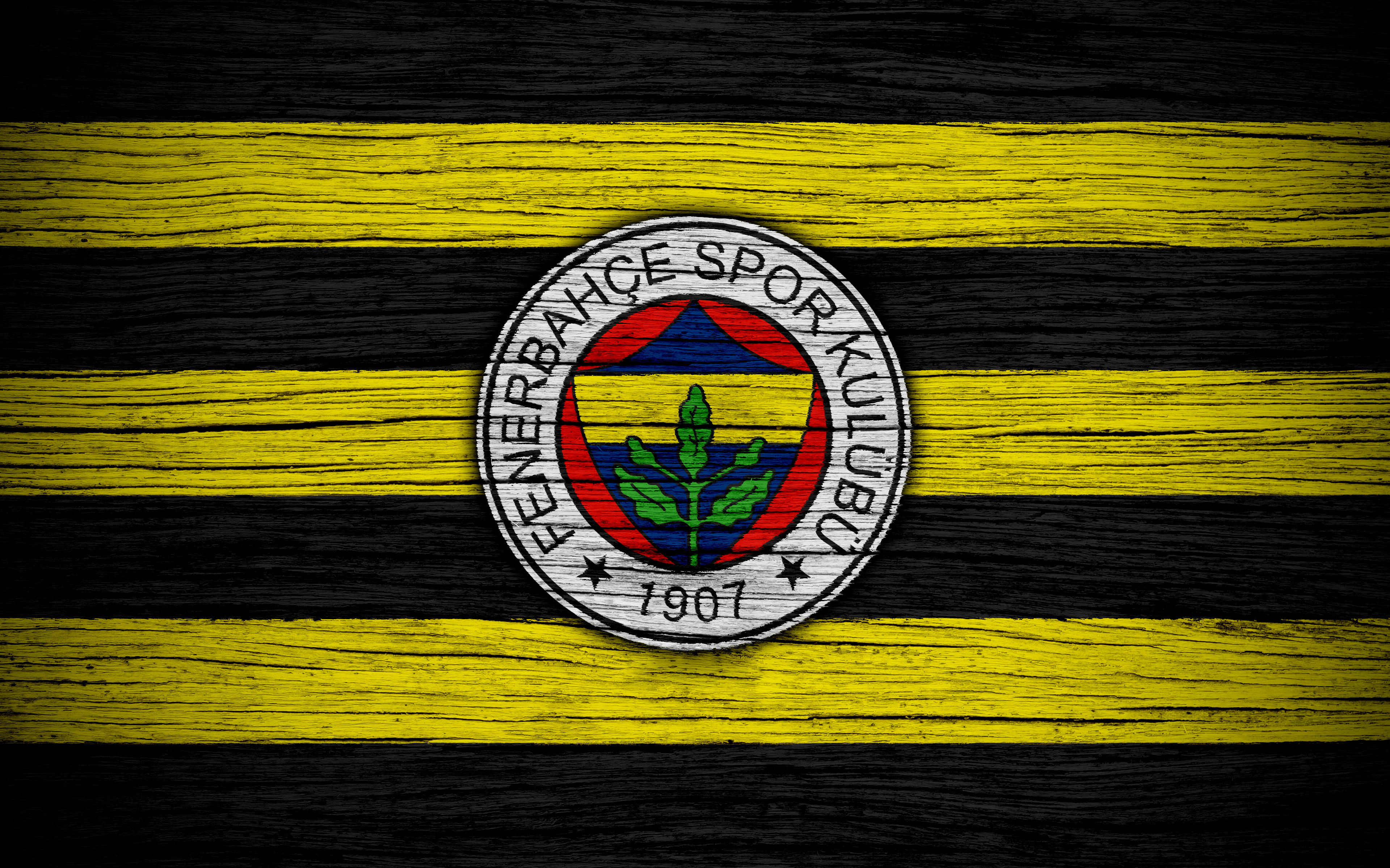 Fenerbahçe S.K. logo on striped background HD Wallpaper