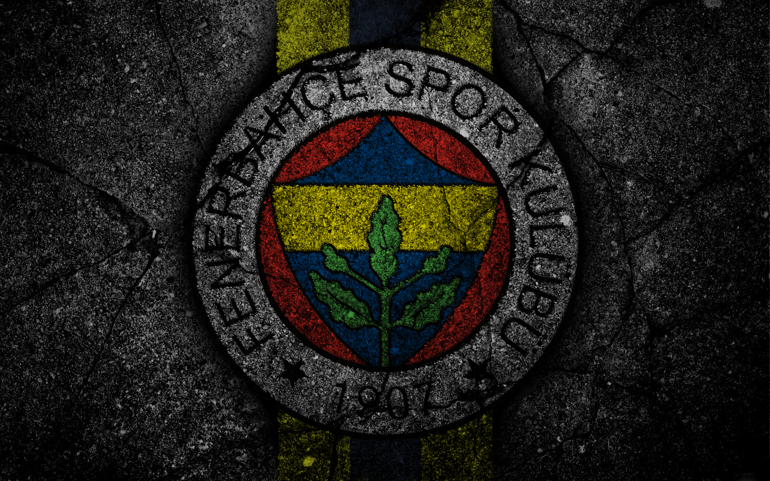 Fenerbahçe S.K. logo on textured background HD Wallpaper