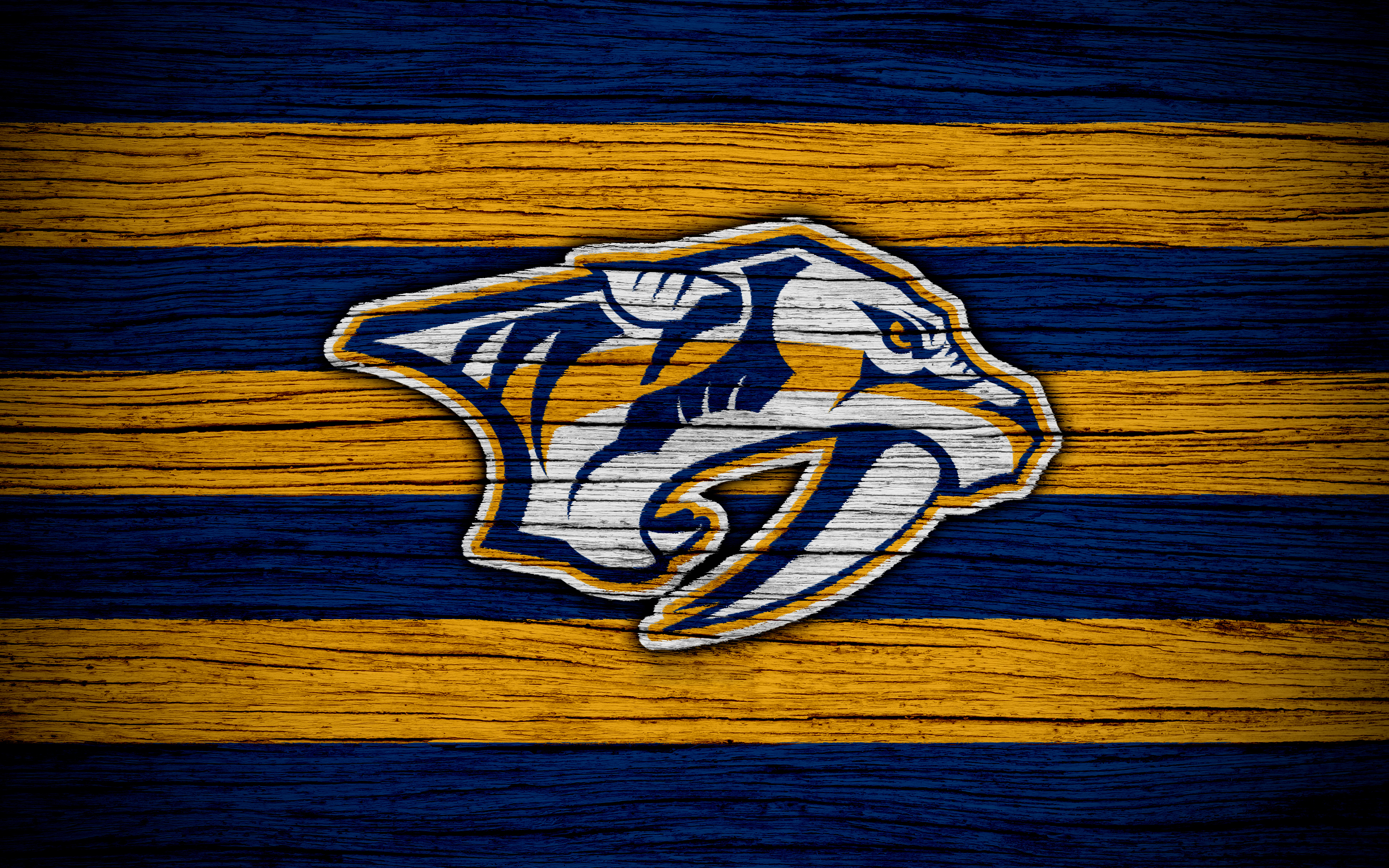 Nashville Predators NHL Logo on Wood Background HD Wallpaper