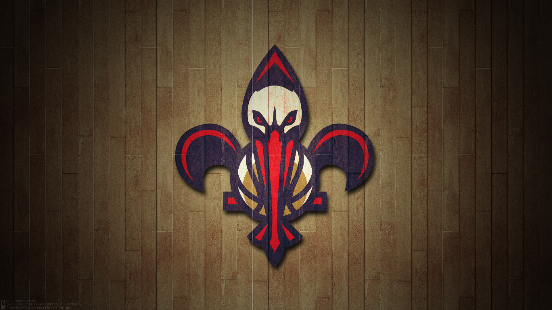 New Orleans Pelicans Emblem on Wood Background HD Wallpaper