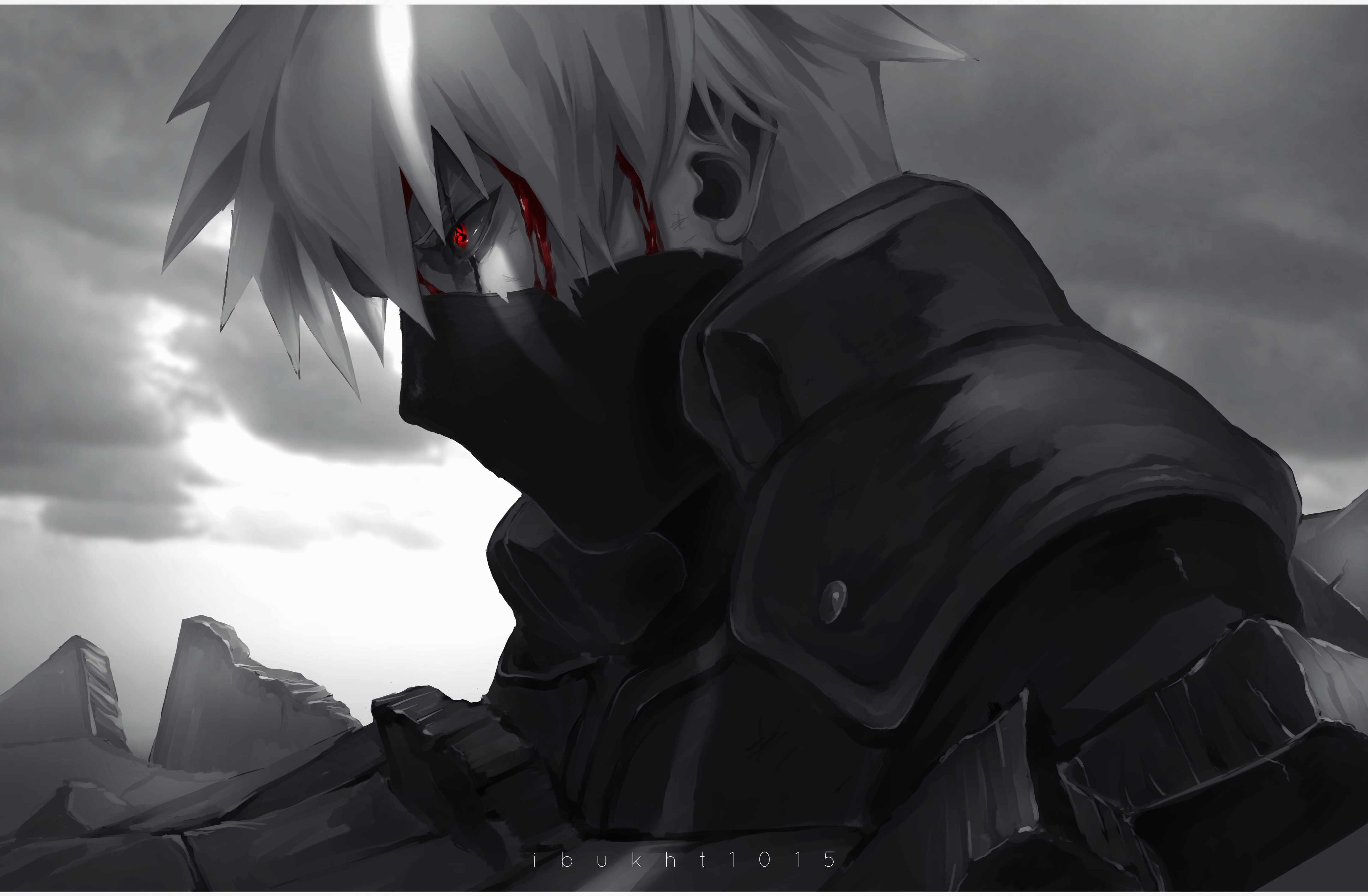 Kakashi Hatake with Intense Red Eye HD Wallpaper