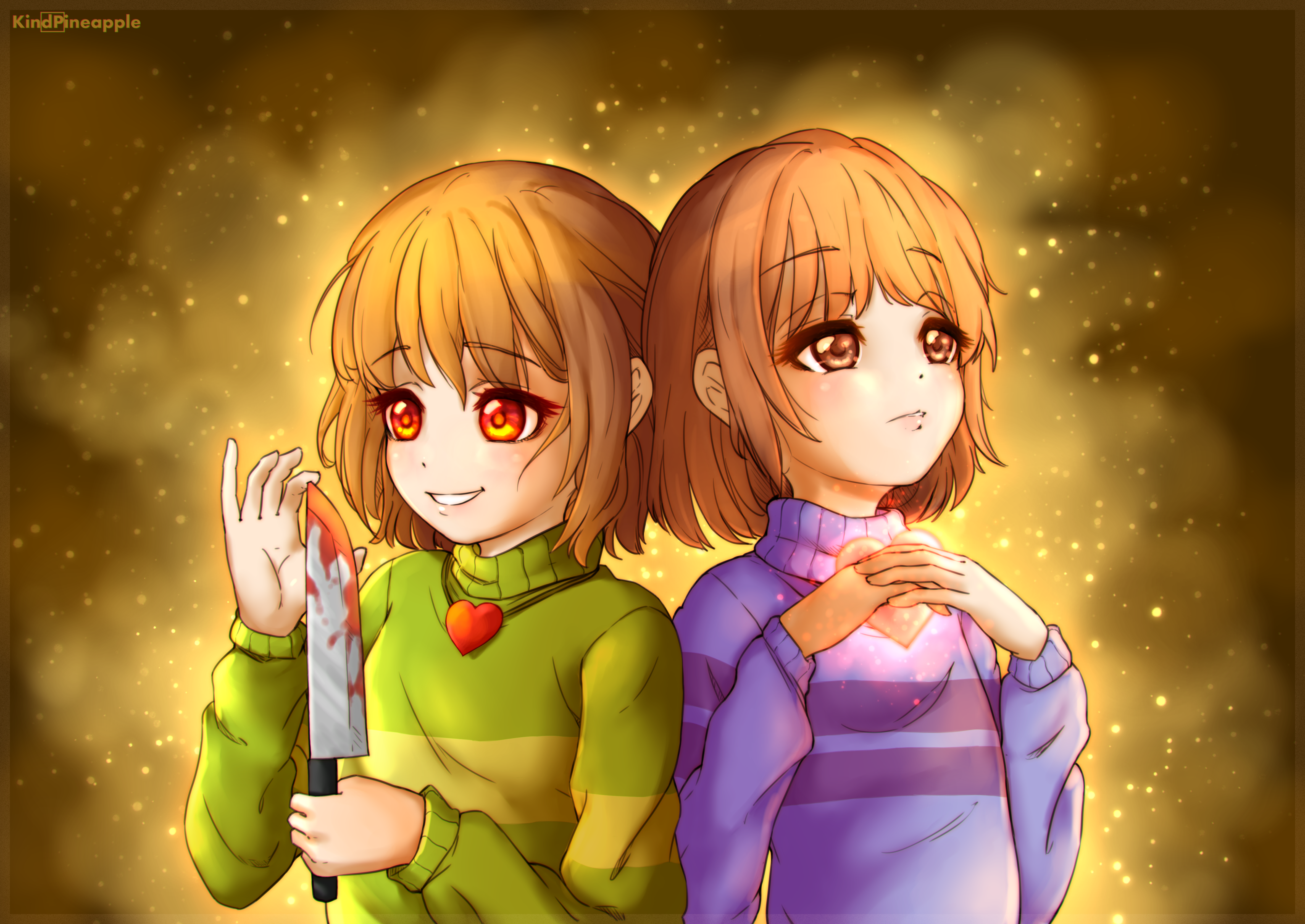 Frisk and Chara from Undertale HD Wallpaper
