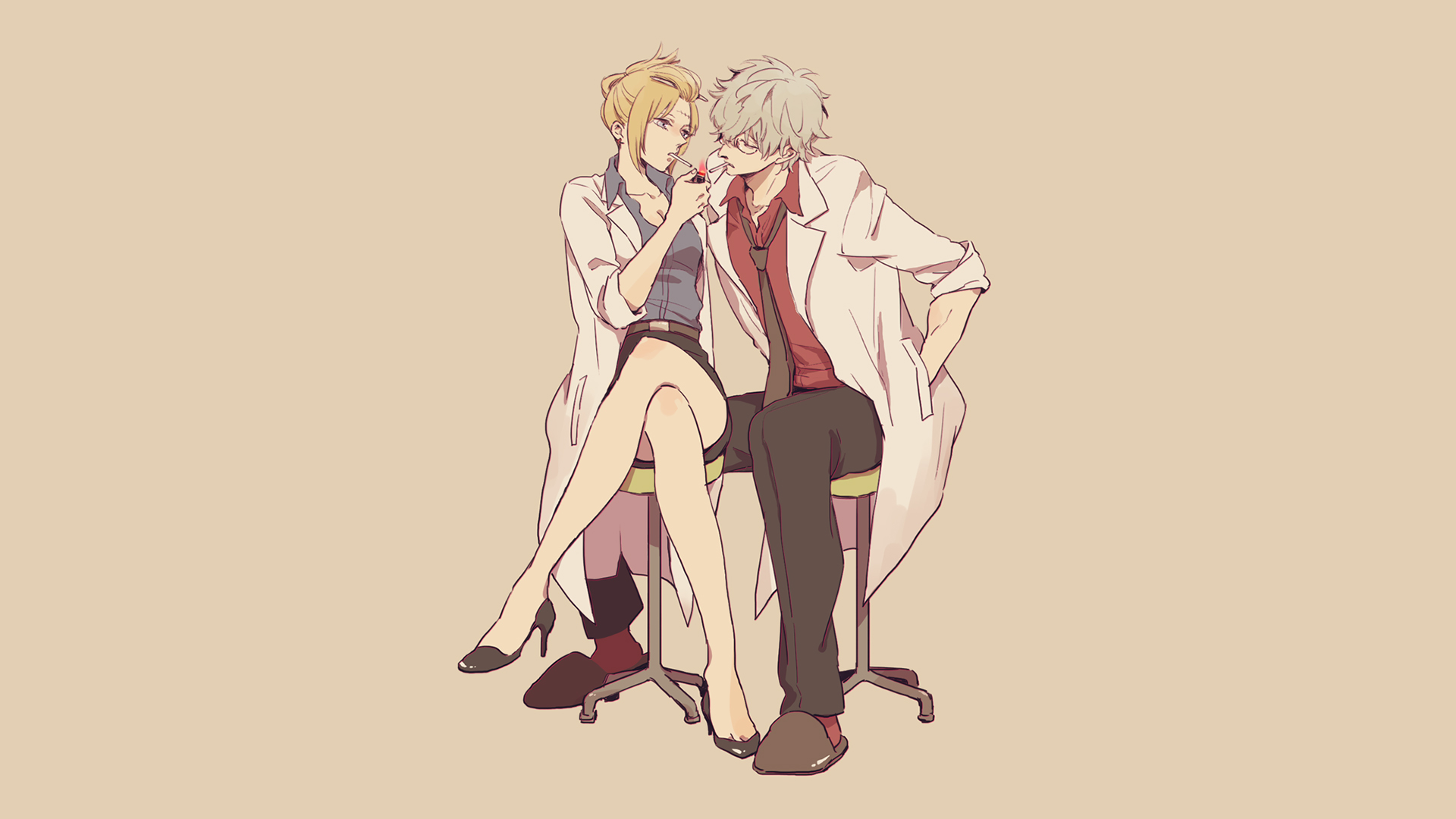Gintoki Sakata and Tsukuyo from Gintama HD Wallpaper