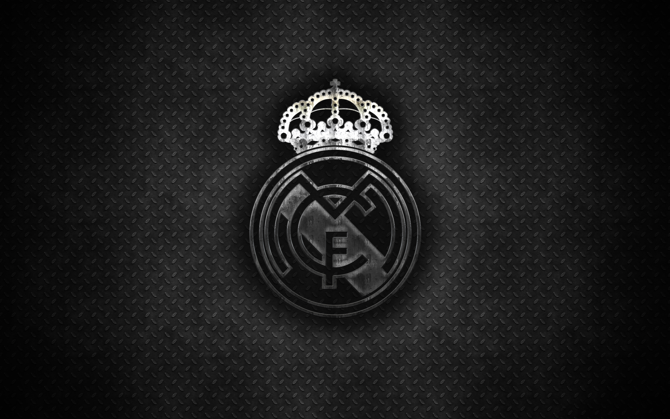 Real Madrid C.F. Logo on Textured Background HD Wallpaper
