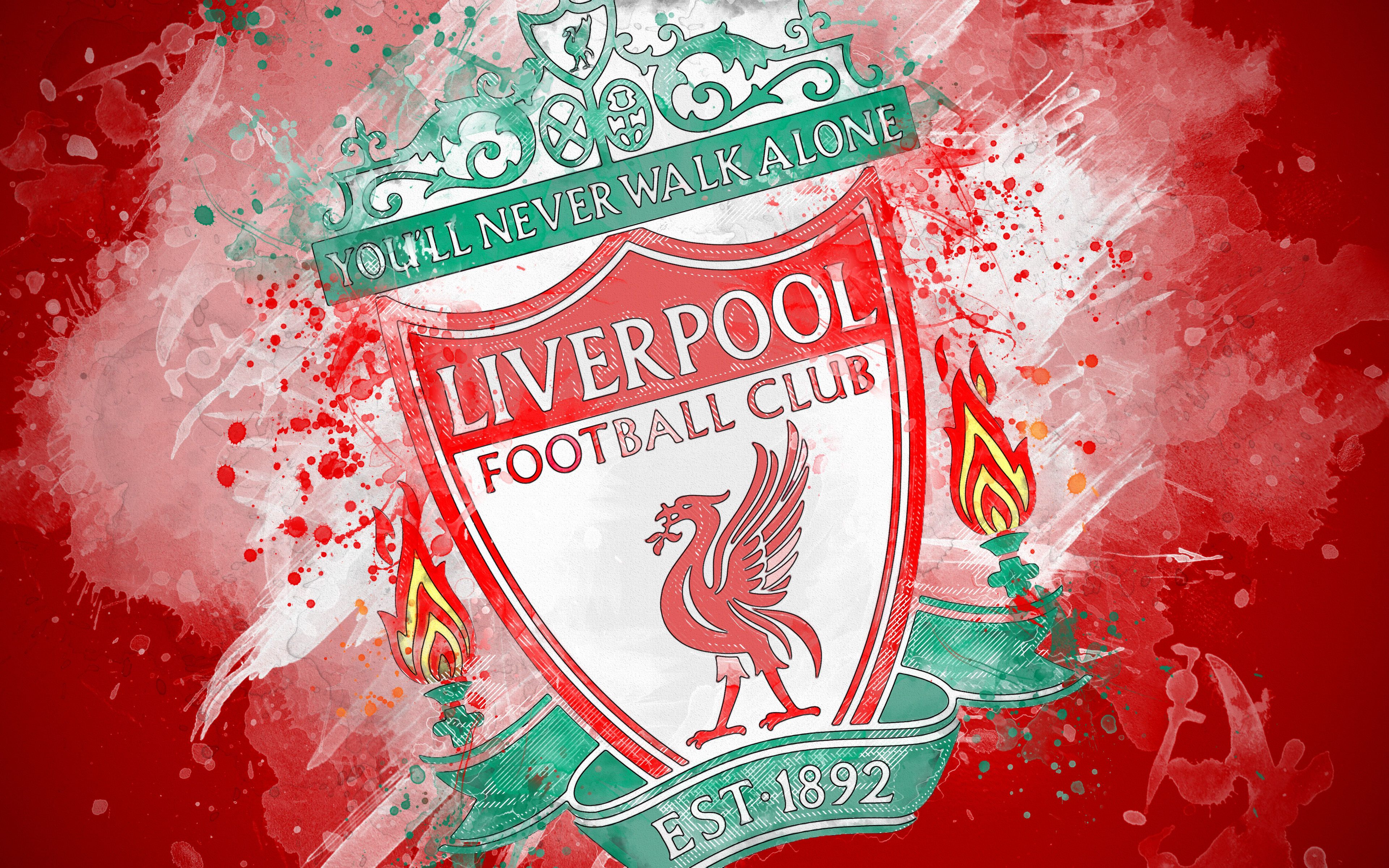 Liverpool F.C. Crest with Artistic Red Design HD Wallpaper