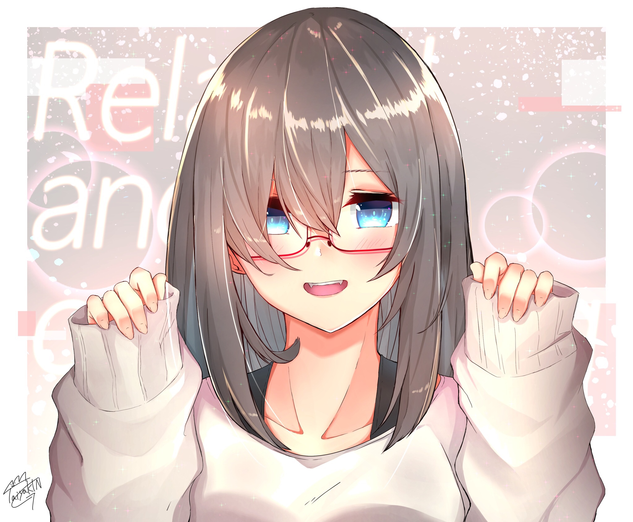 Girl with glasses and short hair HD Wallpaper