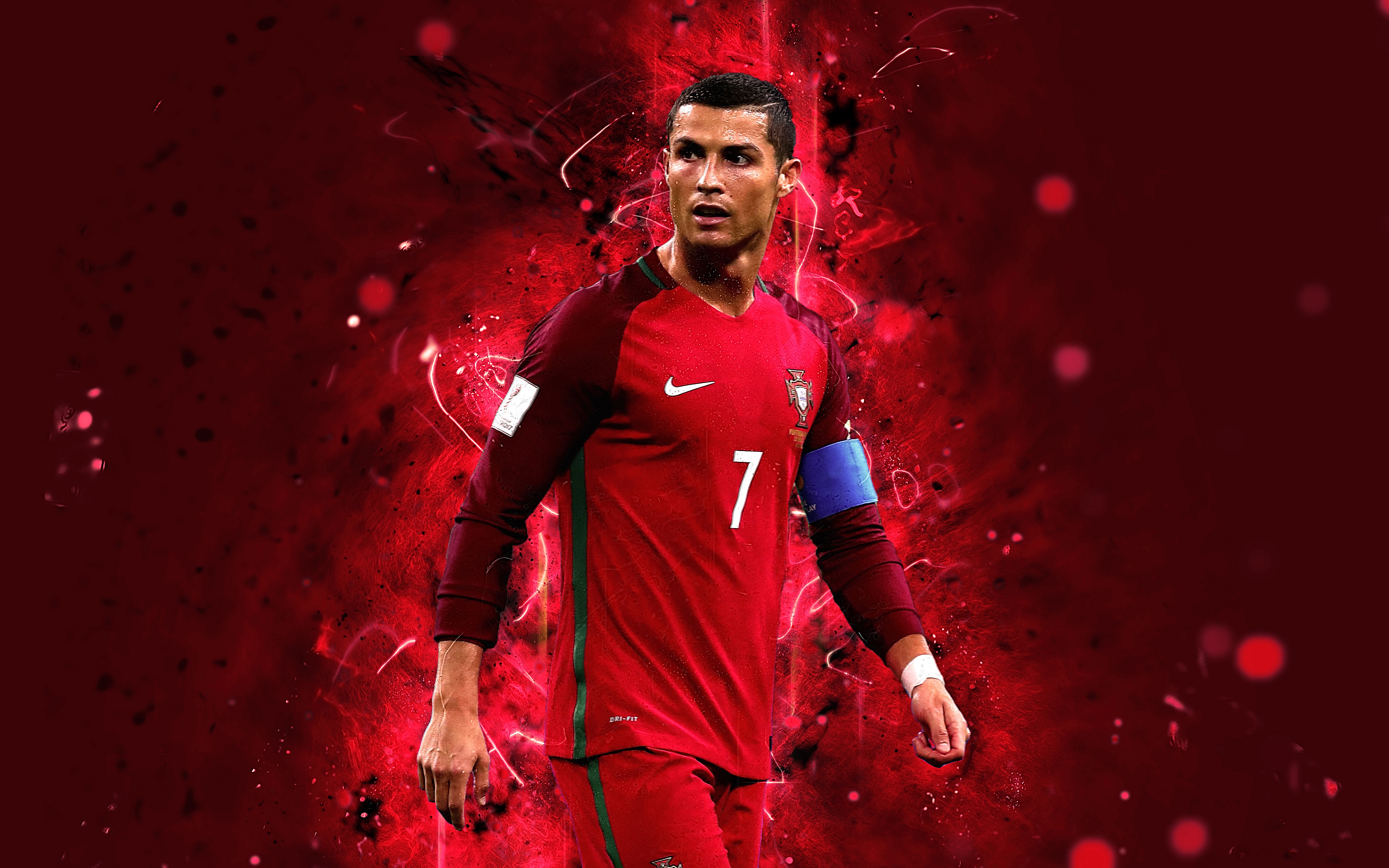 Cristiano Ronaldo in Portuguese Soccer Jersey HD Wallpaper