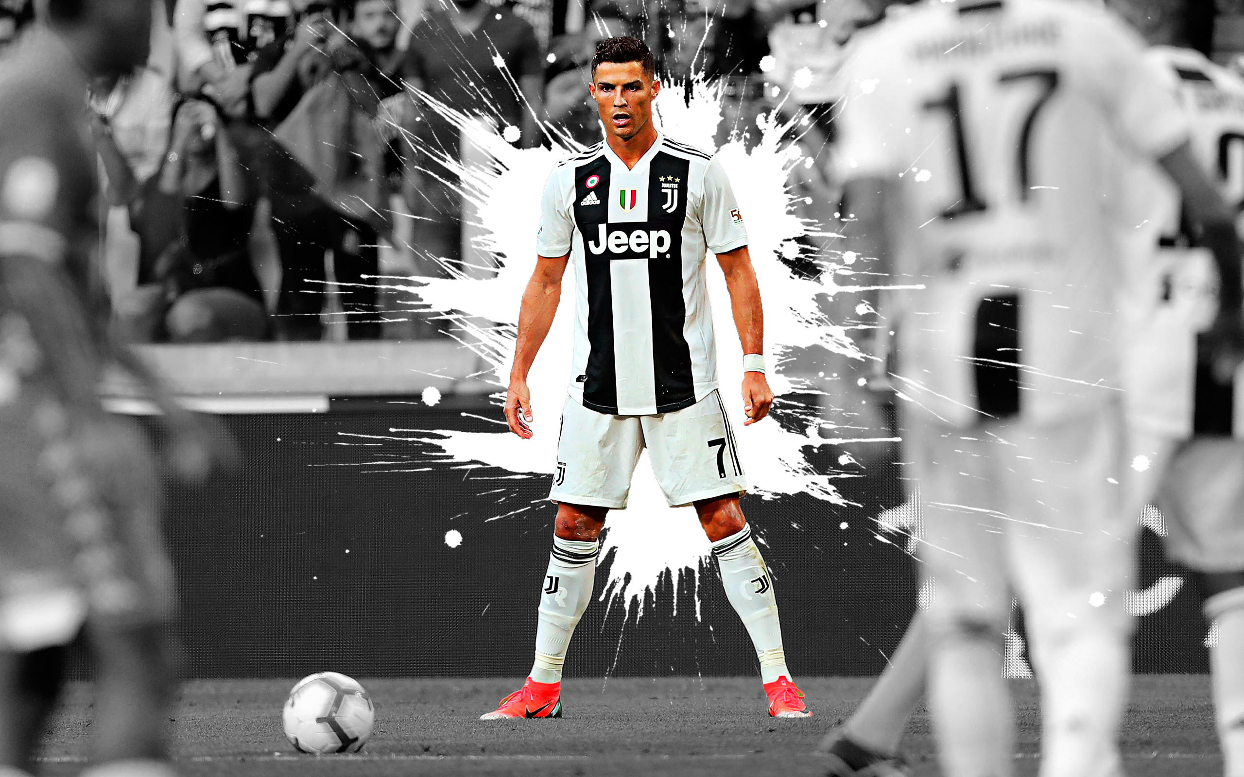 Cristiano Ronaldo of Juventus F.C. on the field HD Wallpaper