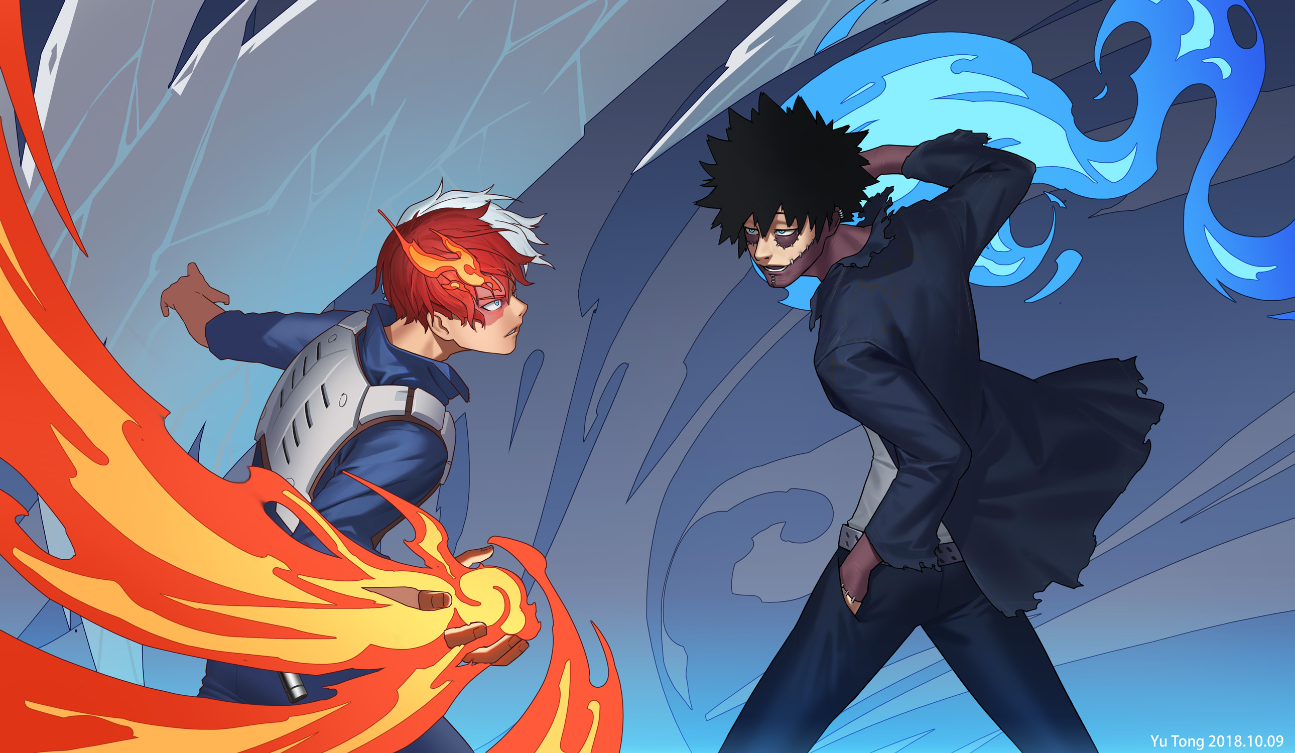 Shoto Todoroki and Dabi from My Hero Academia HD Wallpaper