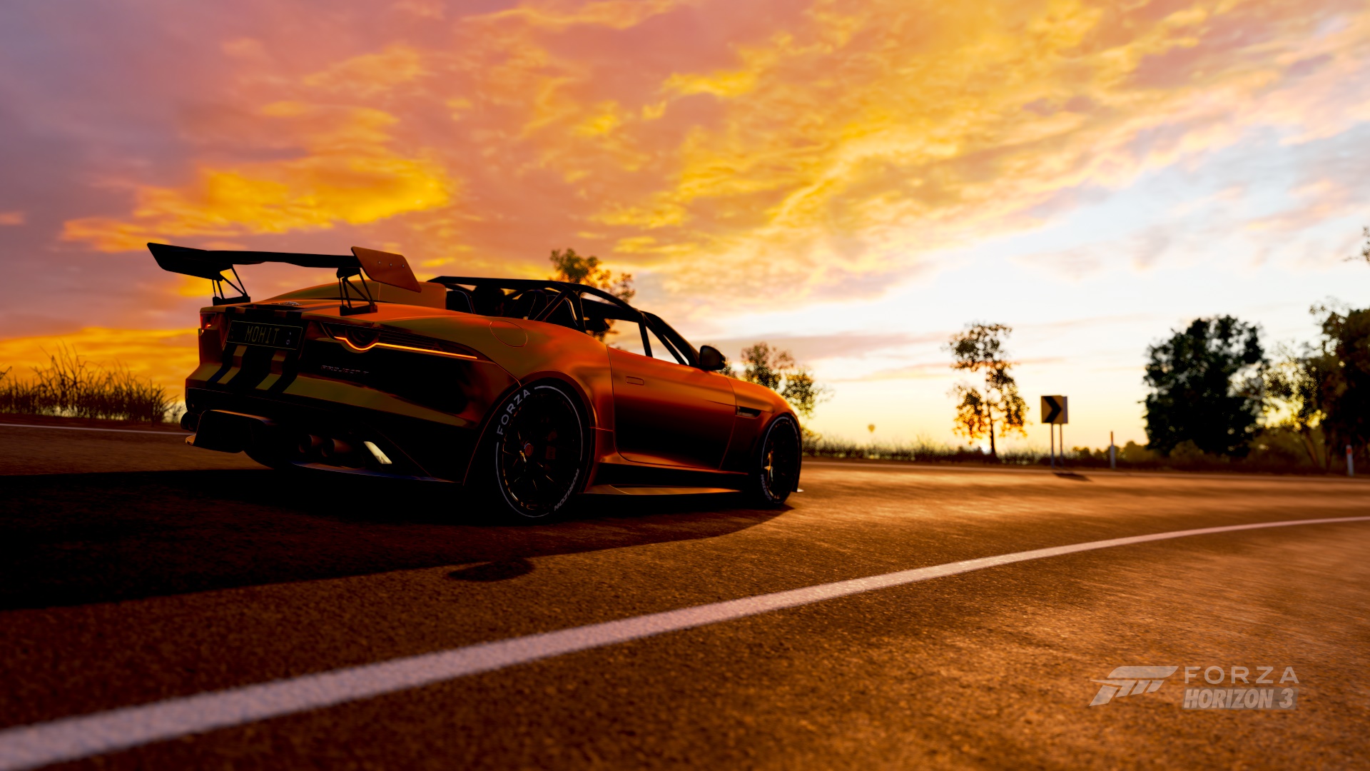 Forza Horizon 3 car on a road at sunset HD Wallpaper