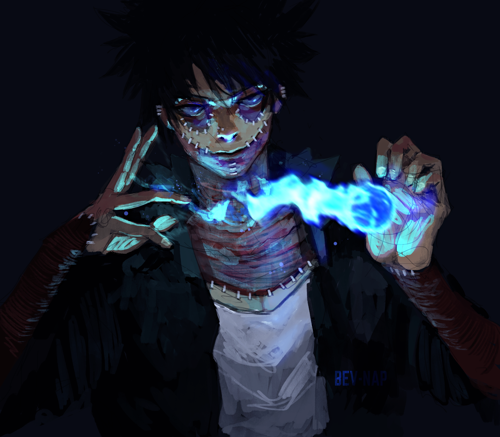 Dabi from My Hero Academia using blue flames HD Wallpaper