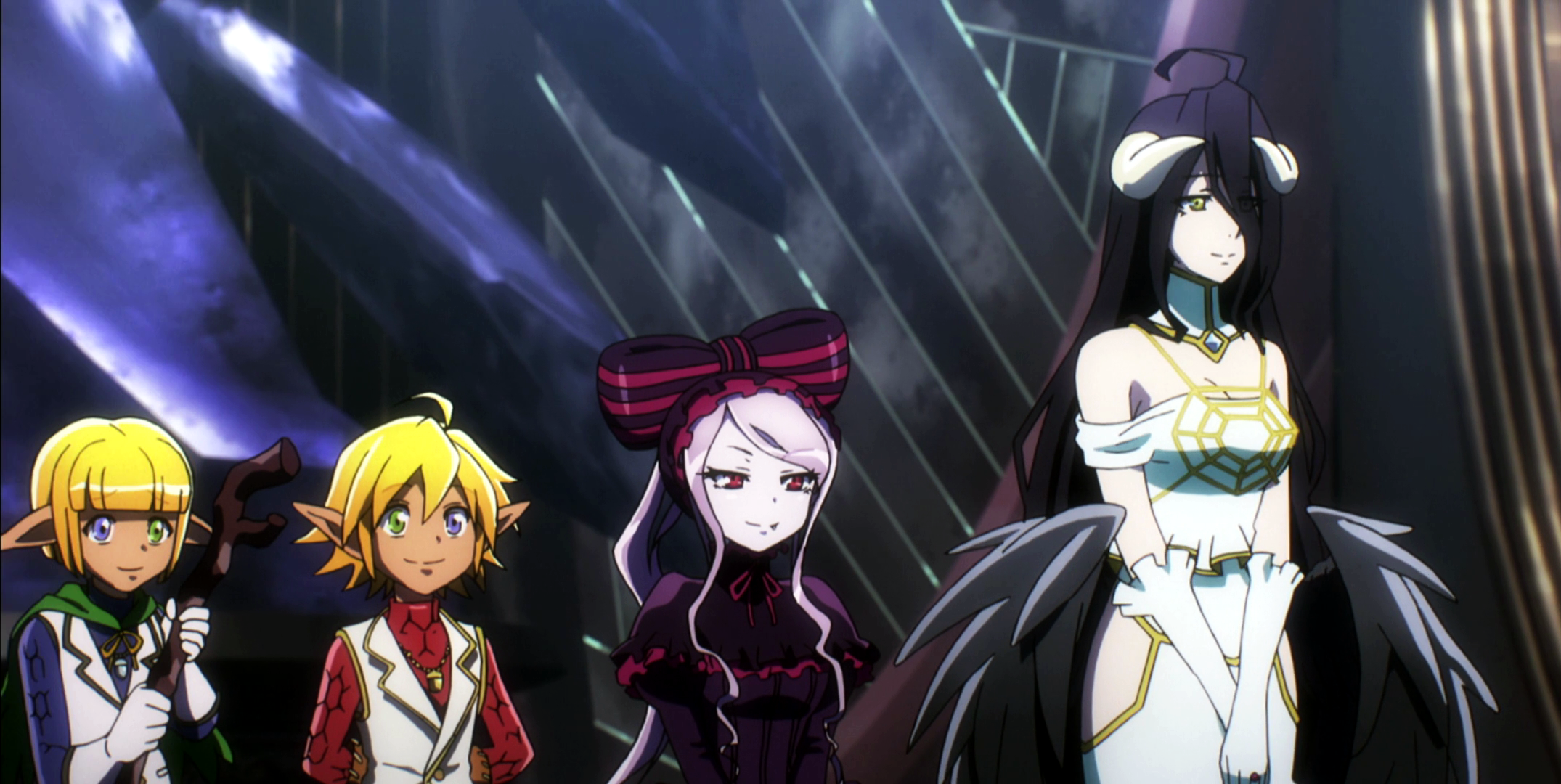 Aura, Mare, Shalltear, and Albedo from Overlord HD Wallpaper