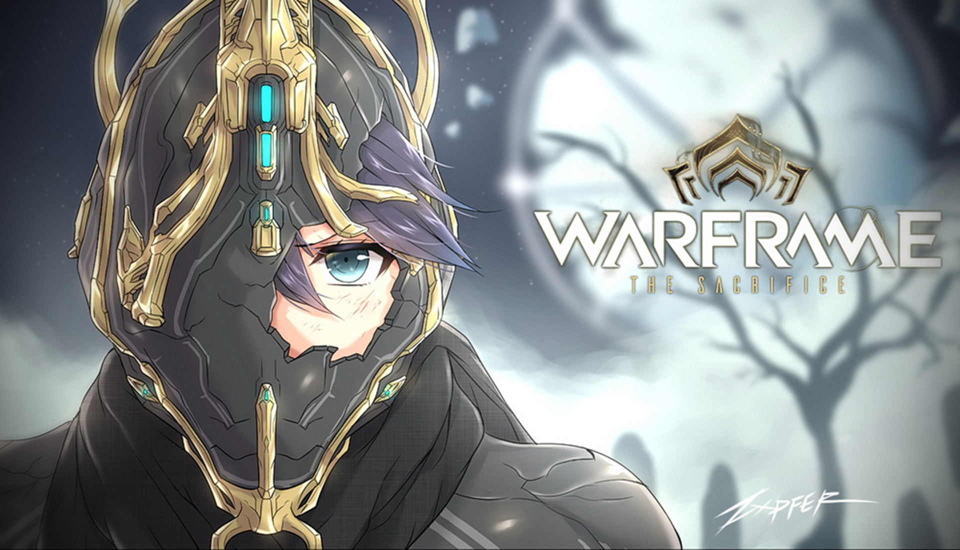 Excalibur from Warframe The Sacrifice anime art HD Wallpaper