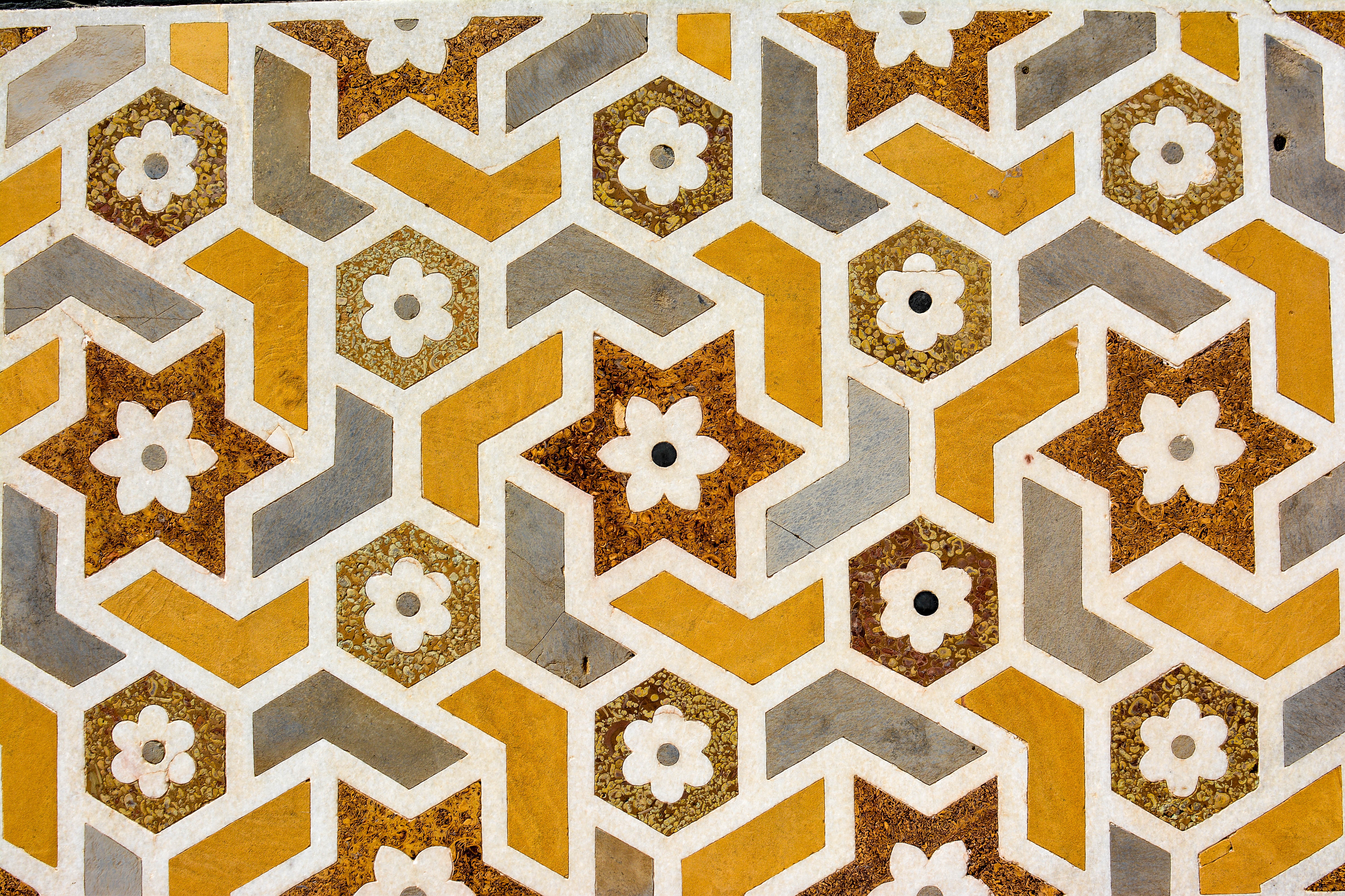 Geometric pattern with flowers and stars HD Wallpaper