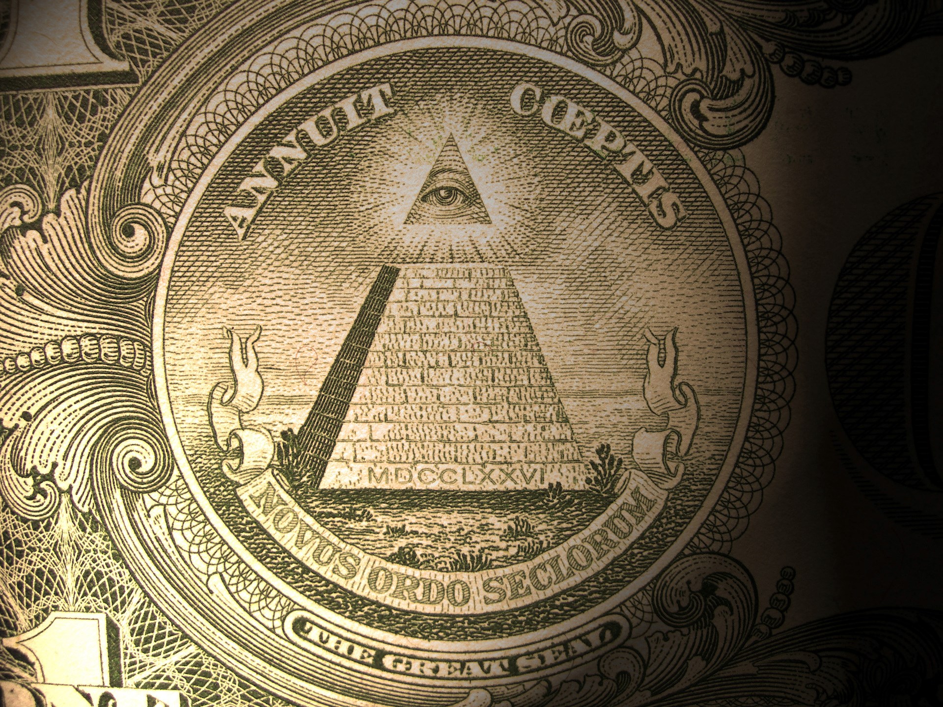 Great Seal of the United States on a dollar bill HD Wallpaper