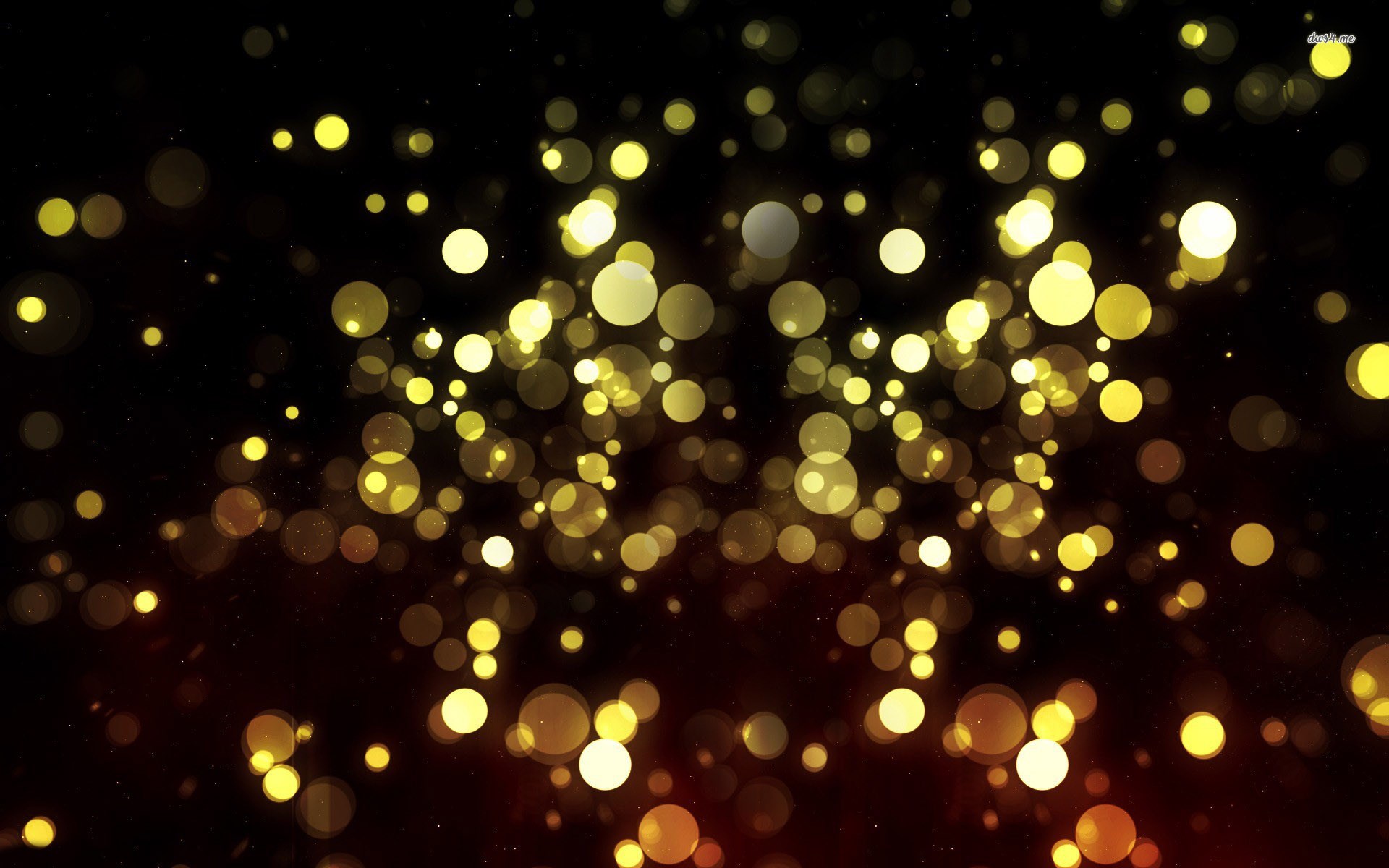 Golden bokeh lights on a dark background HD Wallpaper