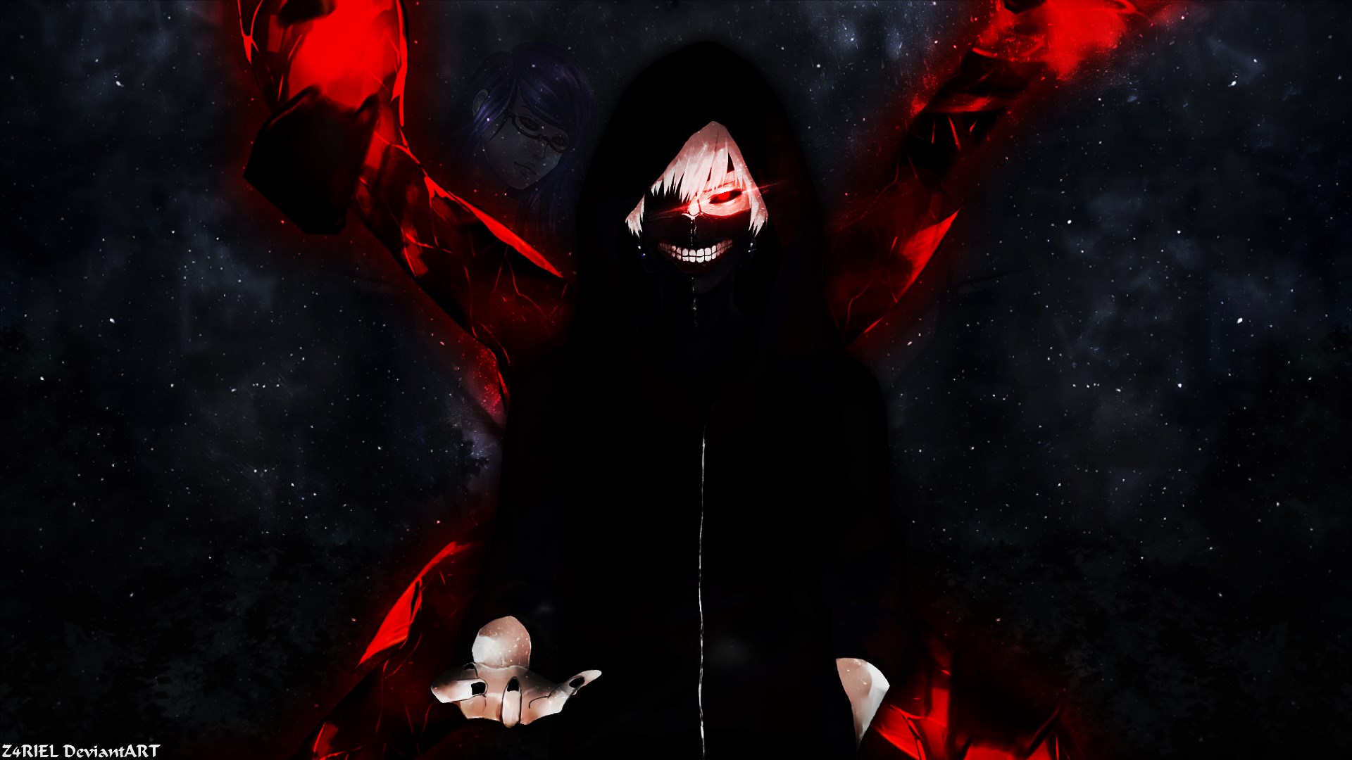 Ken Kaneki from Tokyo Ghoul with Kagune HD Wallpaper