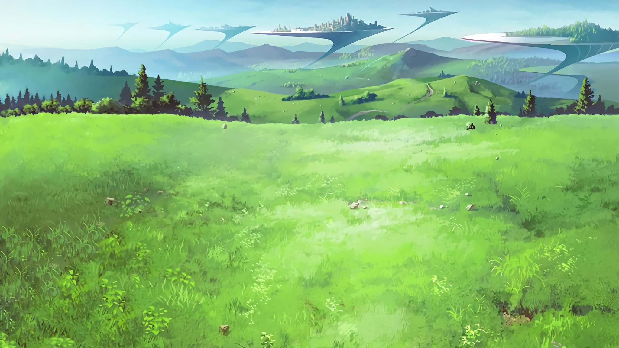 Sword Art Online landscape with futuristic cities HD Wallpaper