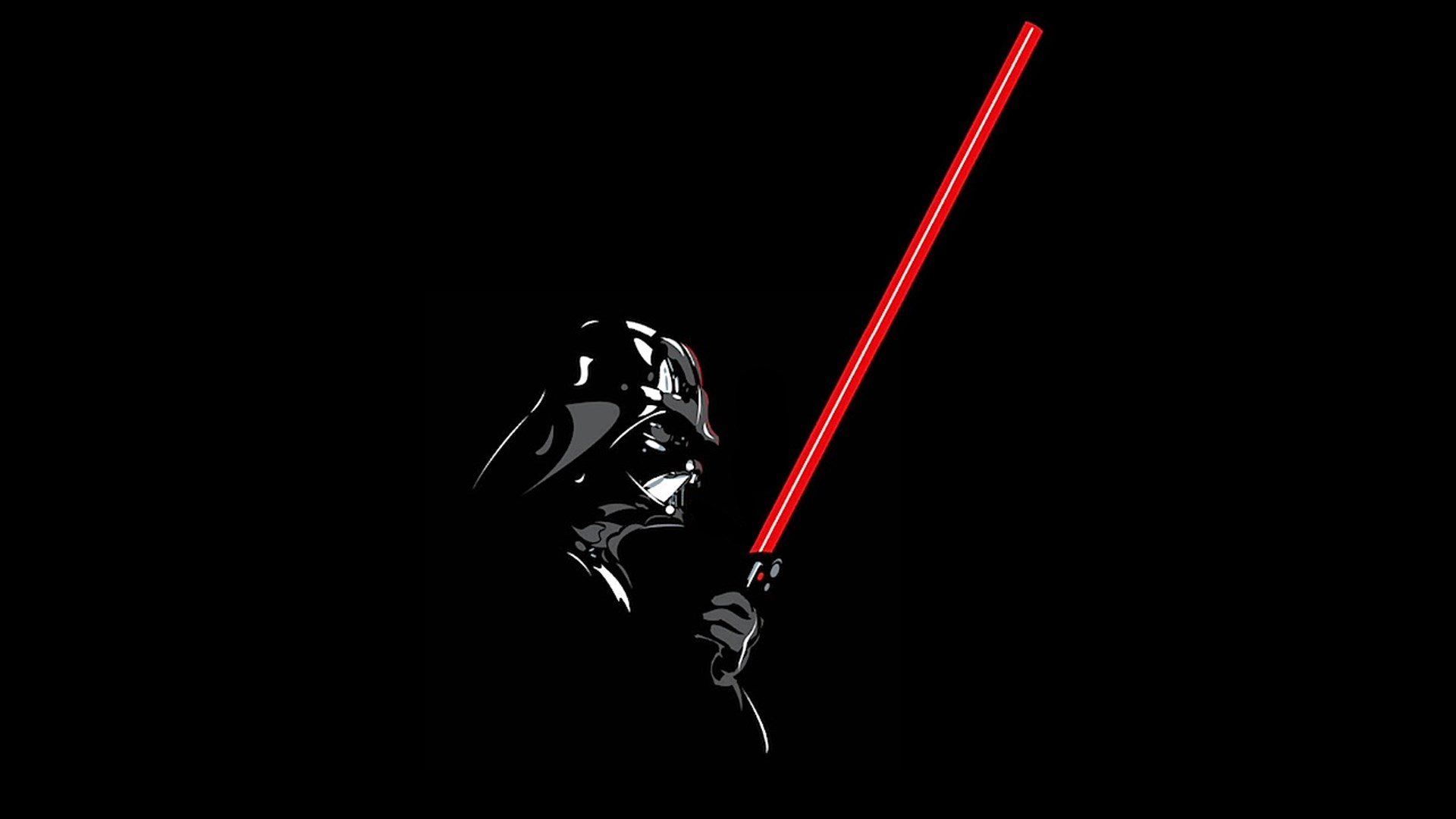 Darth Vader from Star Wars with red lightsaber HD Wallpaper