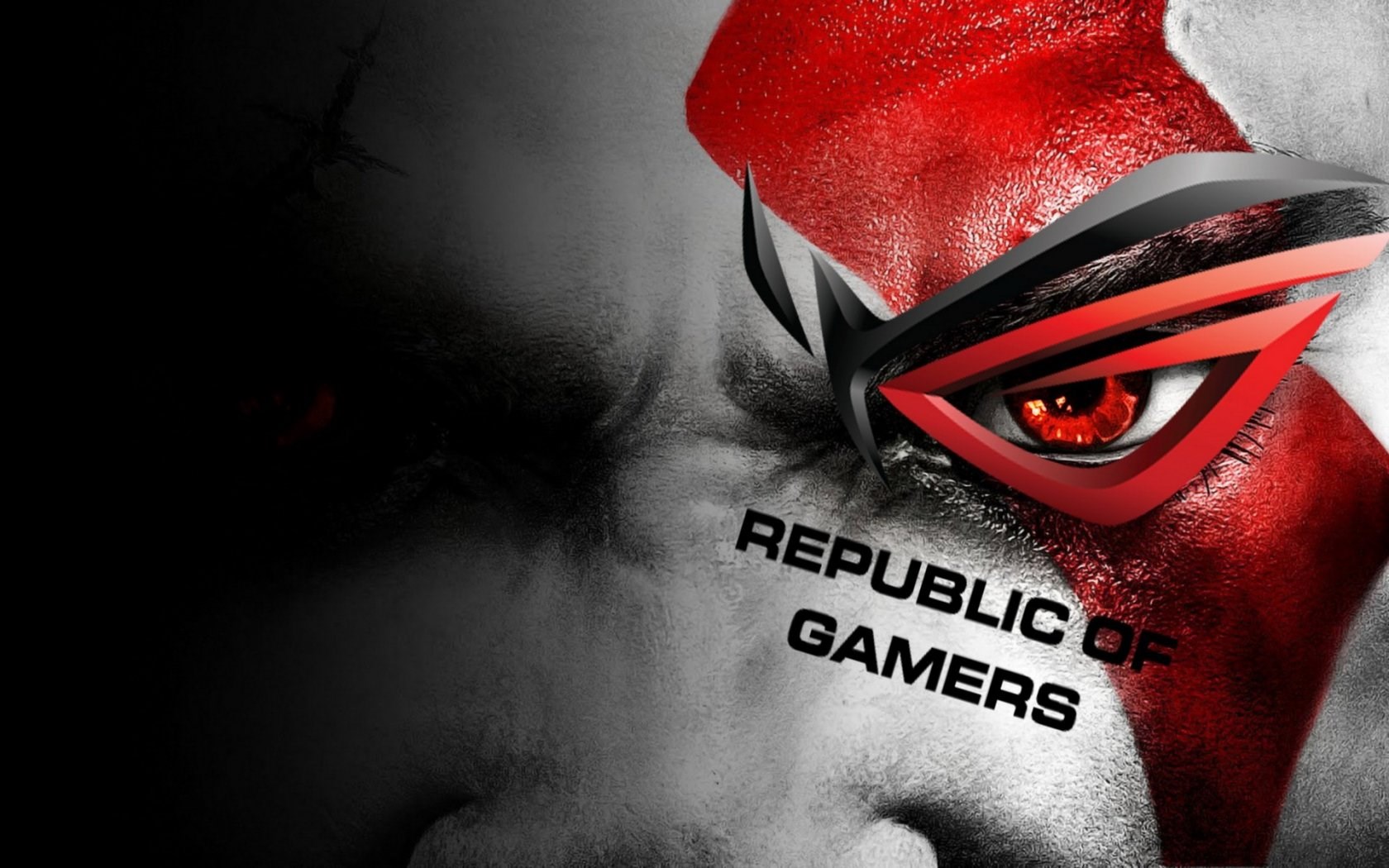 Kratos with Republic of Gamers logo HD Wallpaper