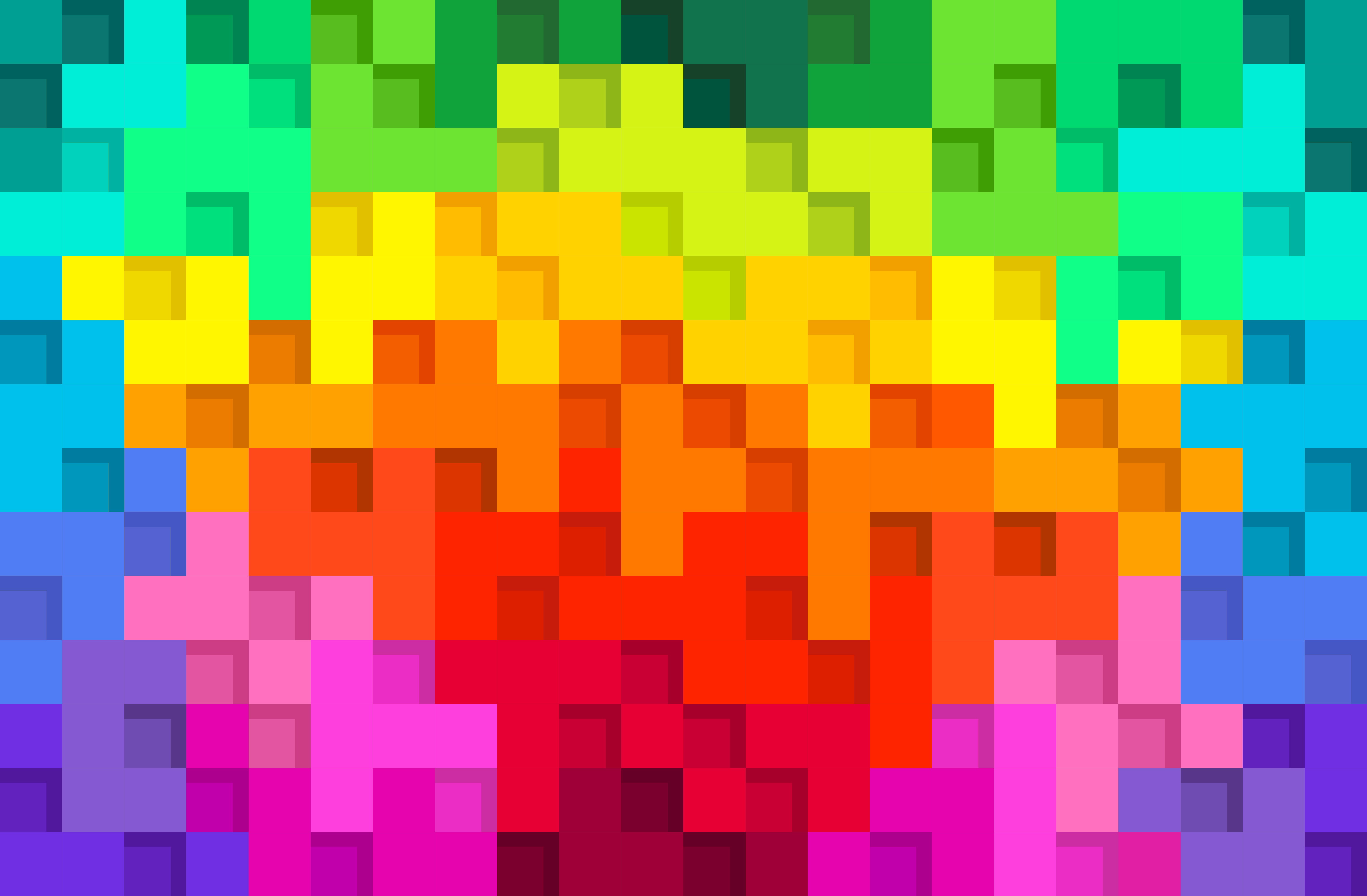 Abstract pixel art rainbow pattern HD Wallpaper