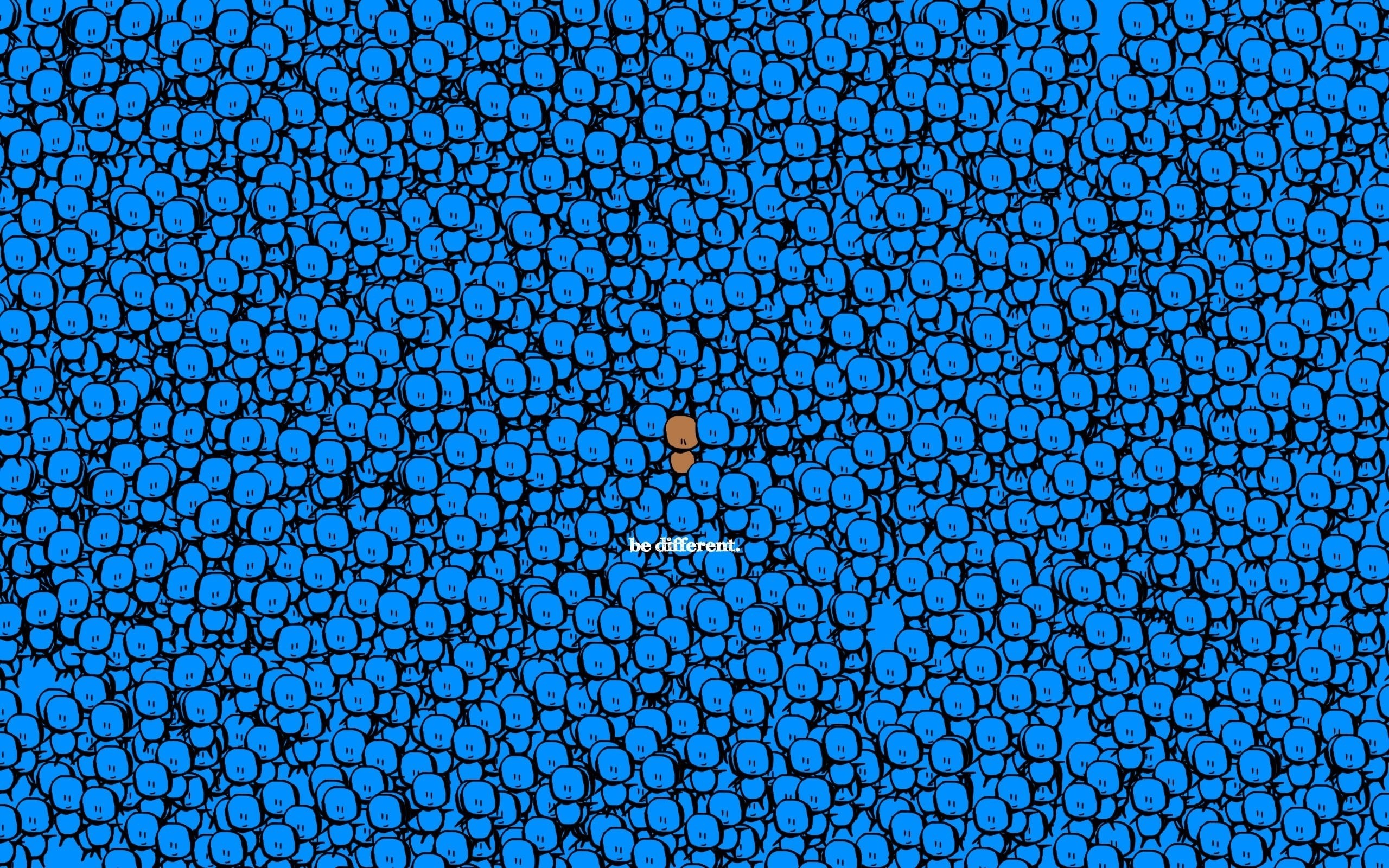 Motivational image with brown figure and blue shapes HD Wallpaper