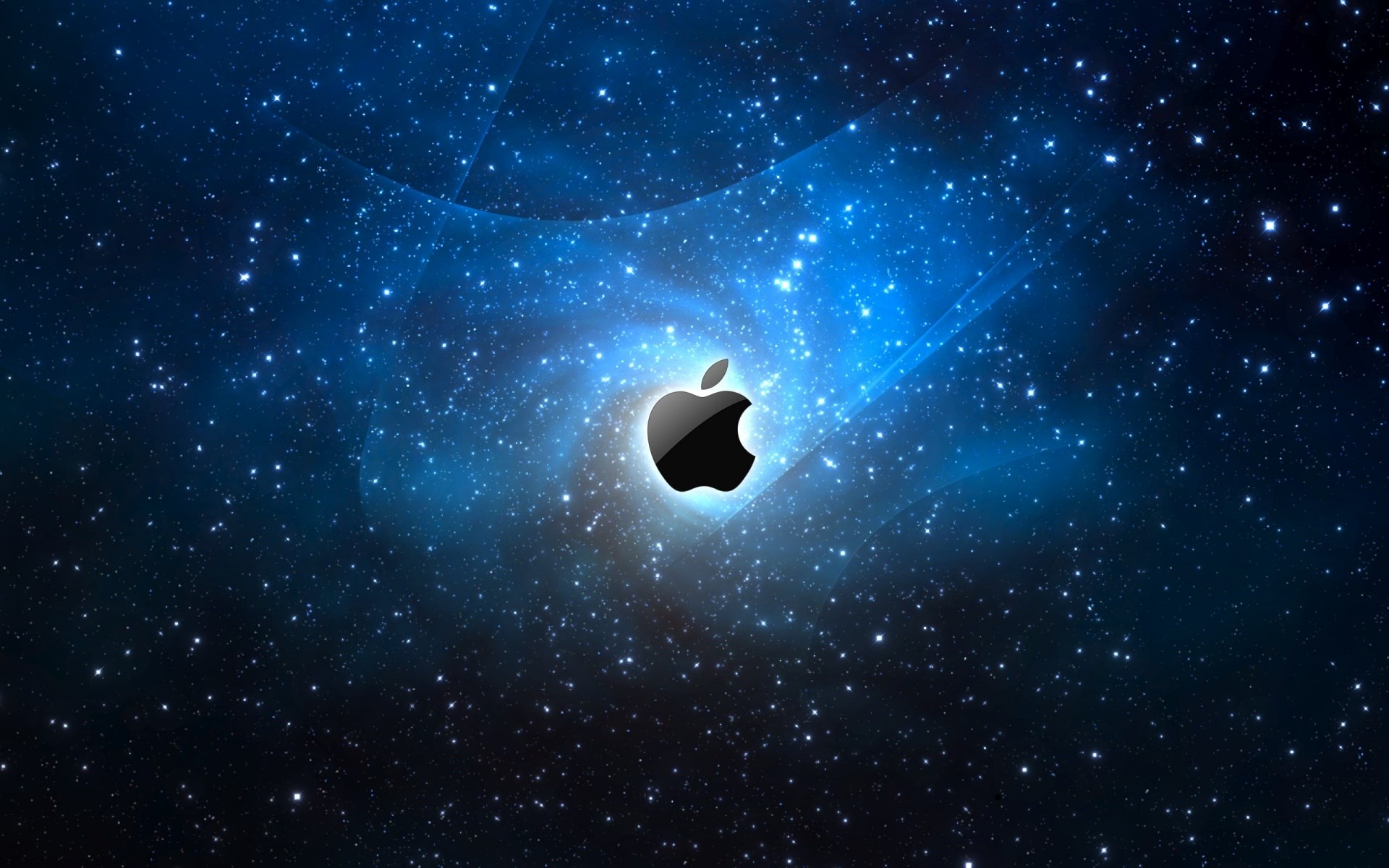 Apple Logo in a Starry Galaxy HD Wallpaper