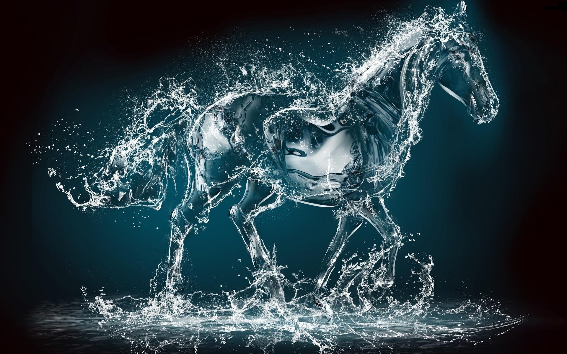 Artistic water horse screensaver HD Wallpaper