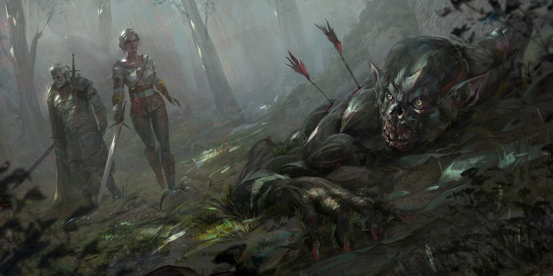 Geralt and Ciri from The Witcher 3 Wild Hunt HD Wallpaper