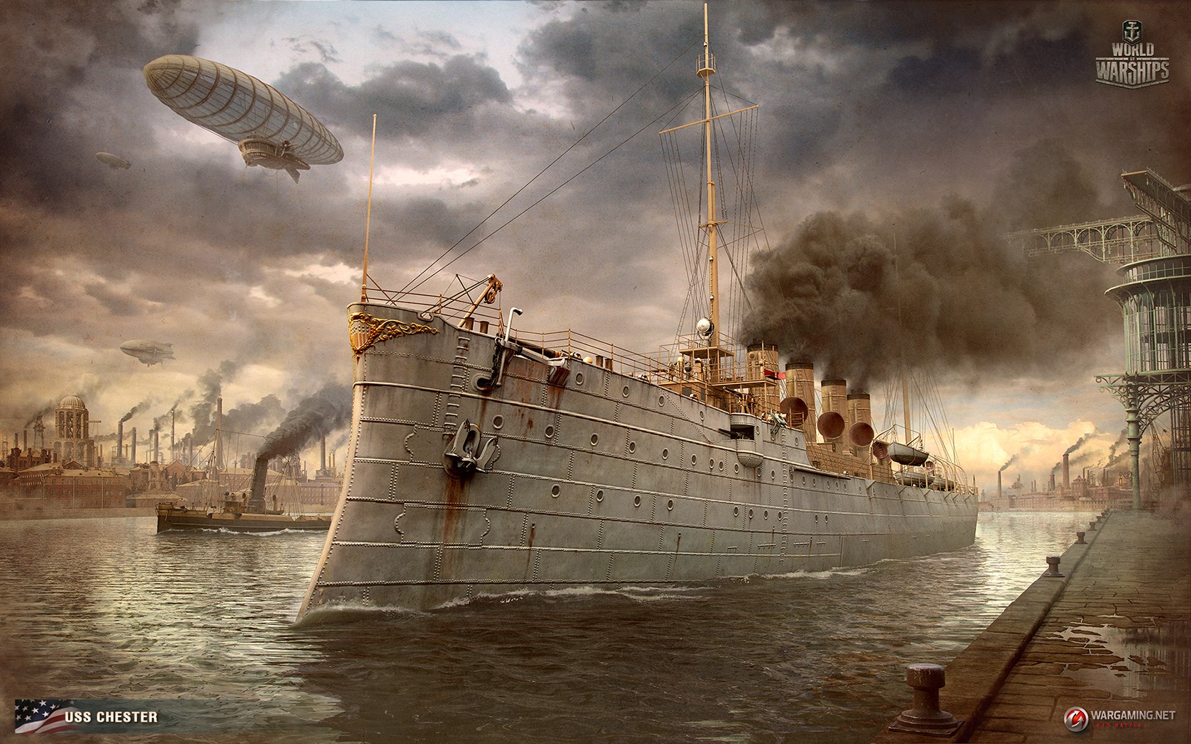 USS Chester from World of Warships HD Wallpaper