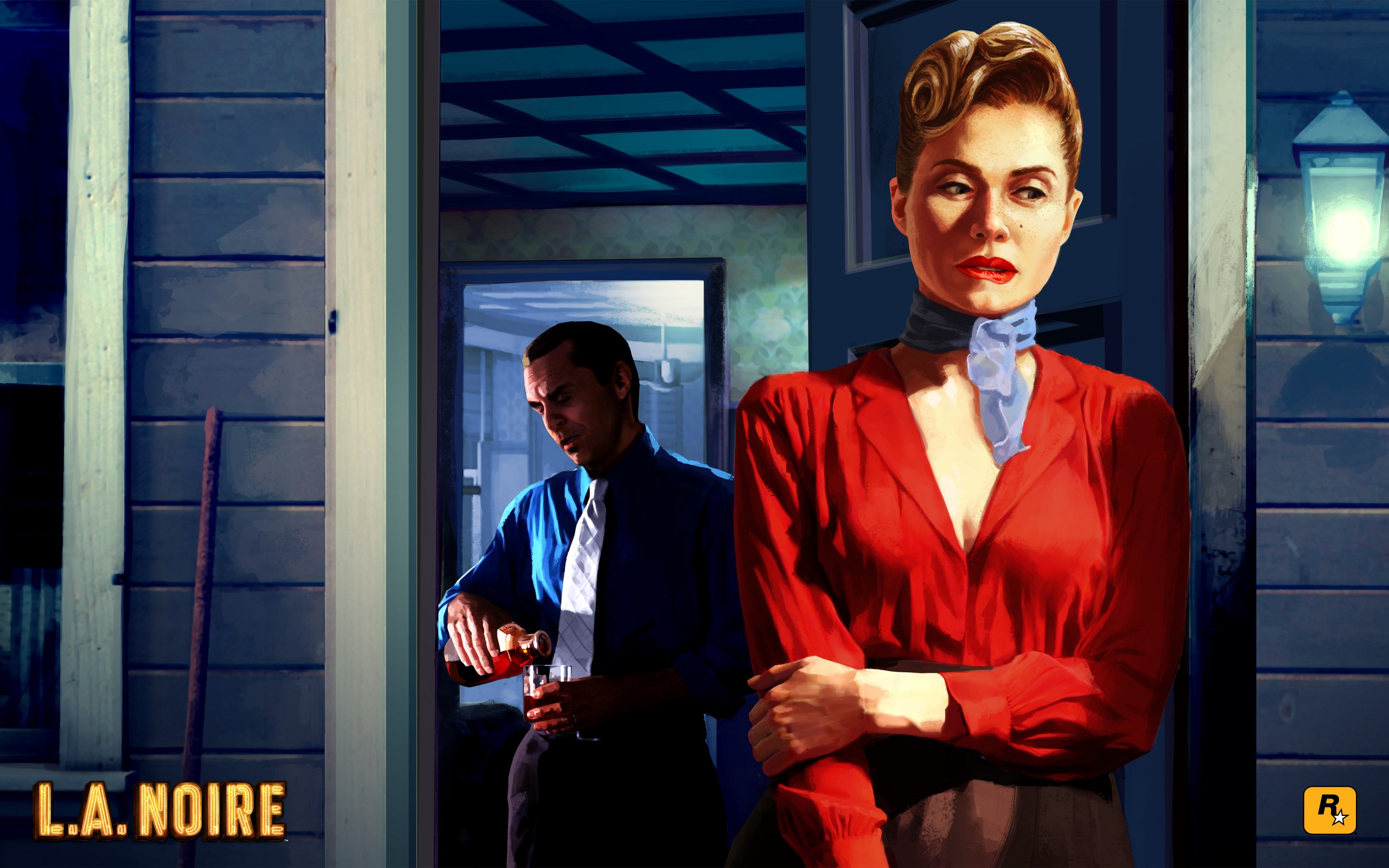 Cole Phelps and woman from L.A. Noire HD Wallpaper