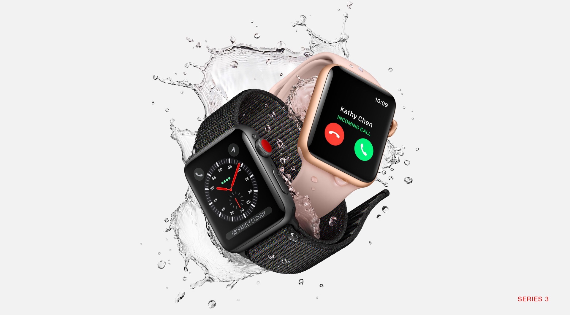 Apple Watch Series 3 with water splashes HD Wallpaper