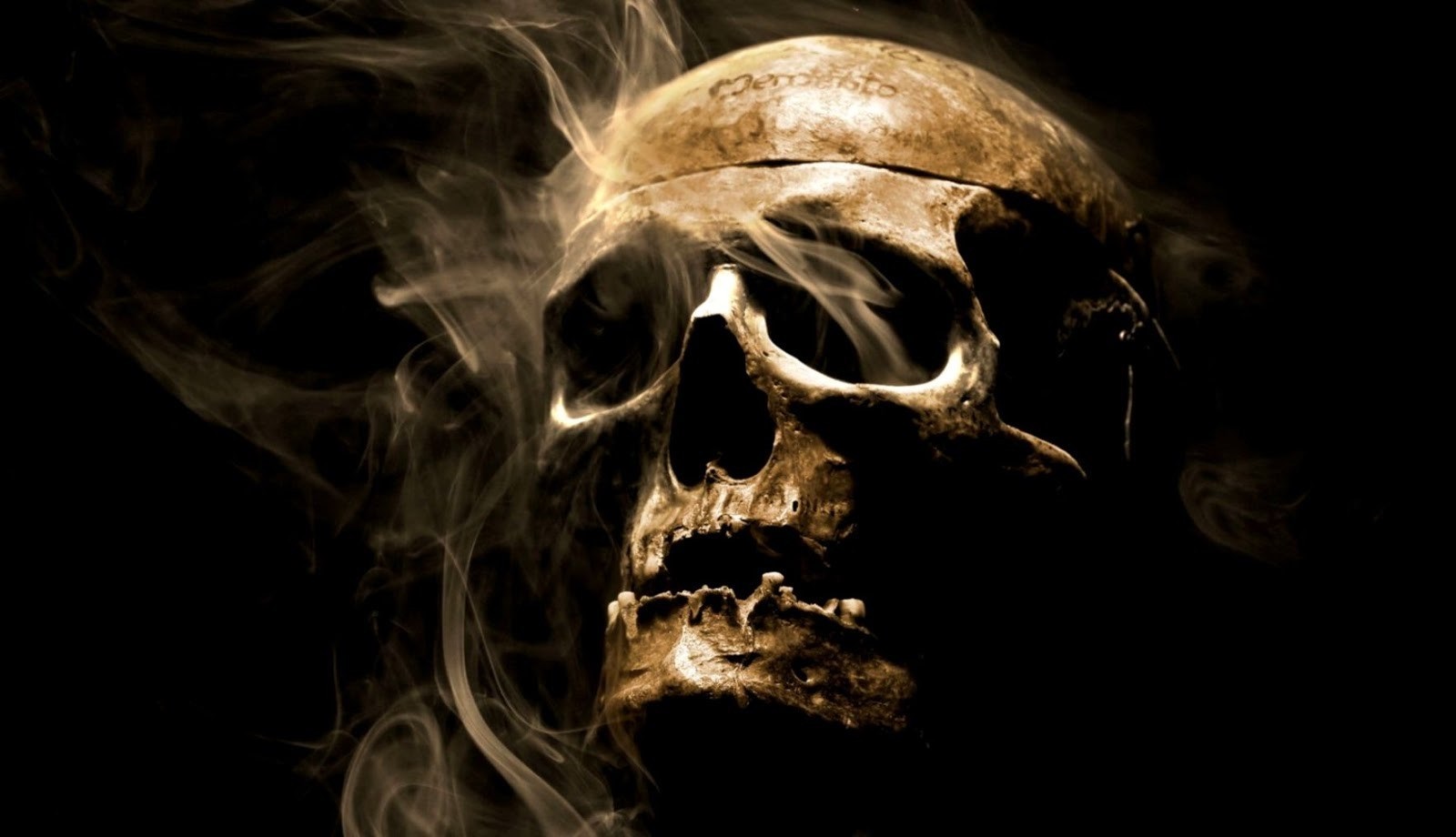 Skull with smoke HD Wallpaper