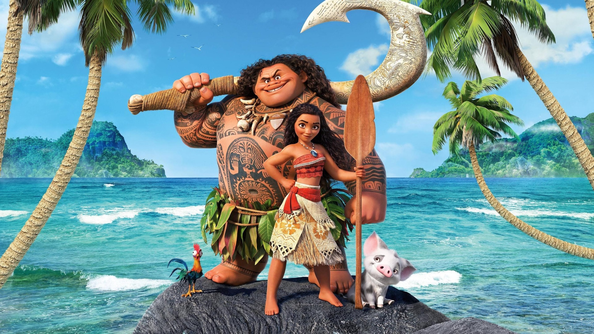 Moana and Maui from Disney's Moana HD Wallpaper