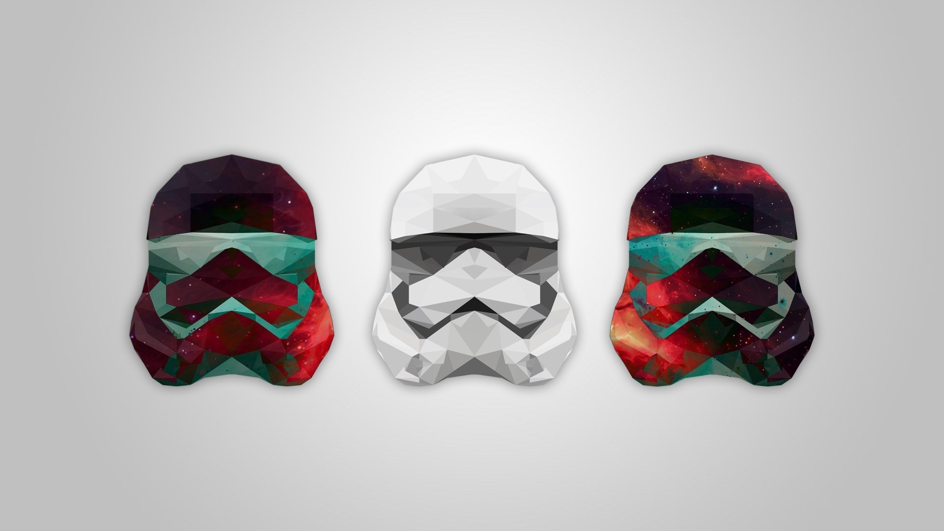 Stormtrooper helmets with galaxy pattern HD Wallpaper