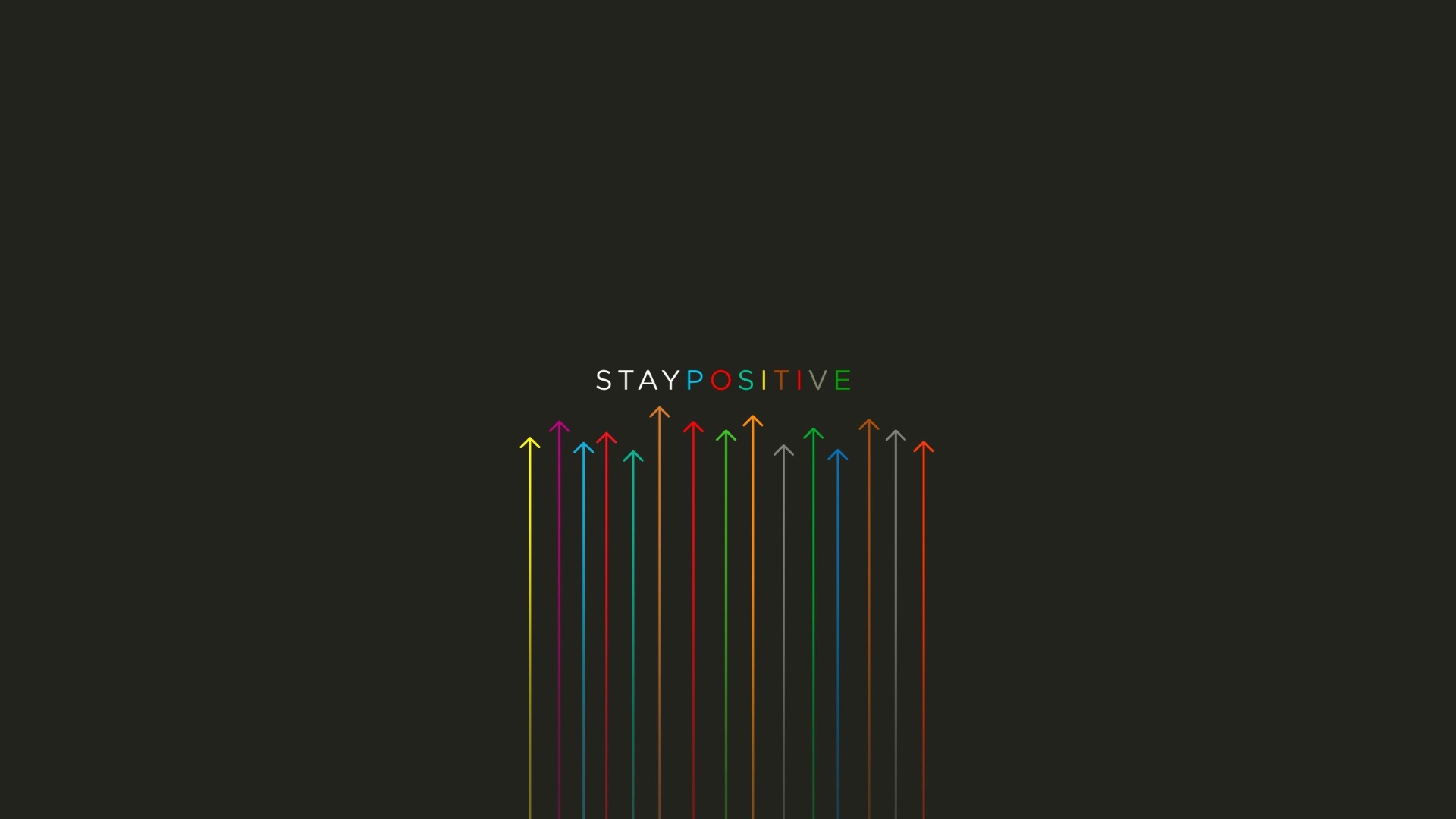 Stay Positive arrows on dark background HD Wallpaper