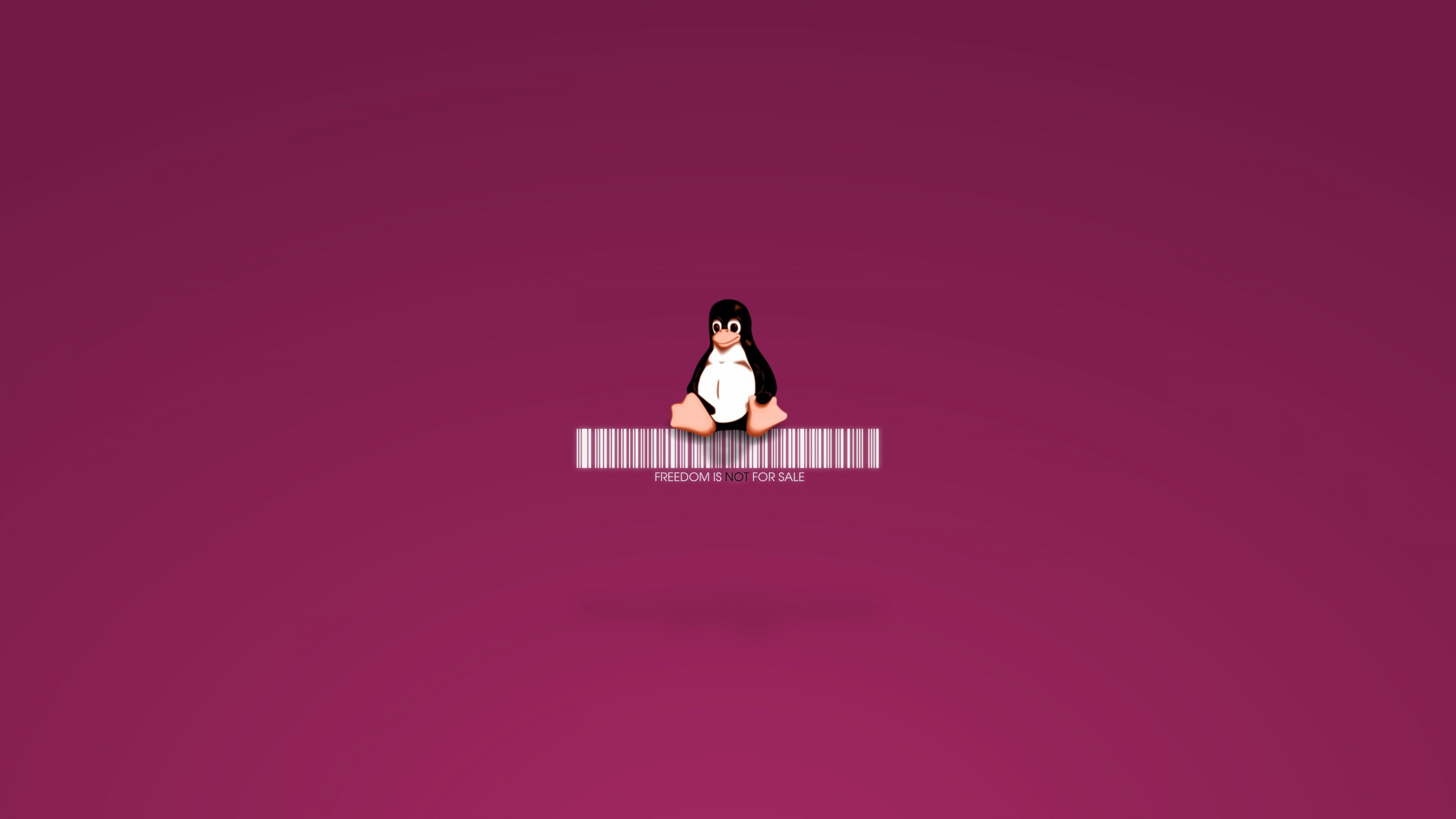 Linux Tux with Barcode 4K HD Wallpaper