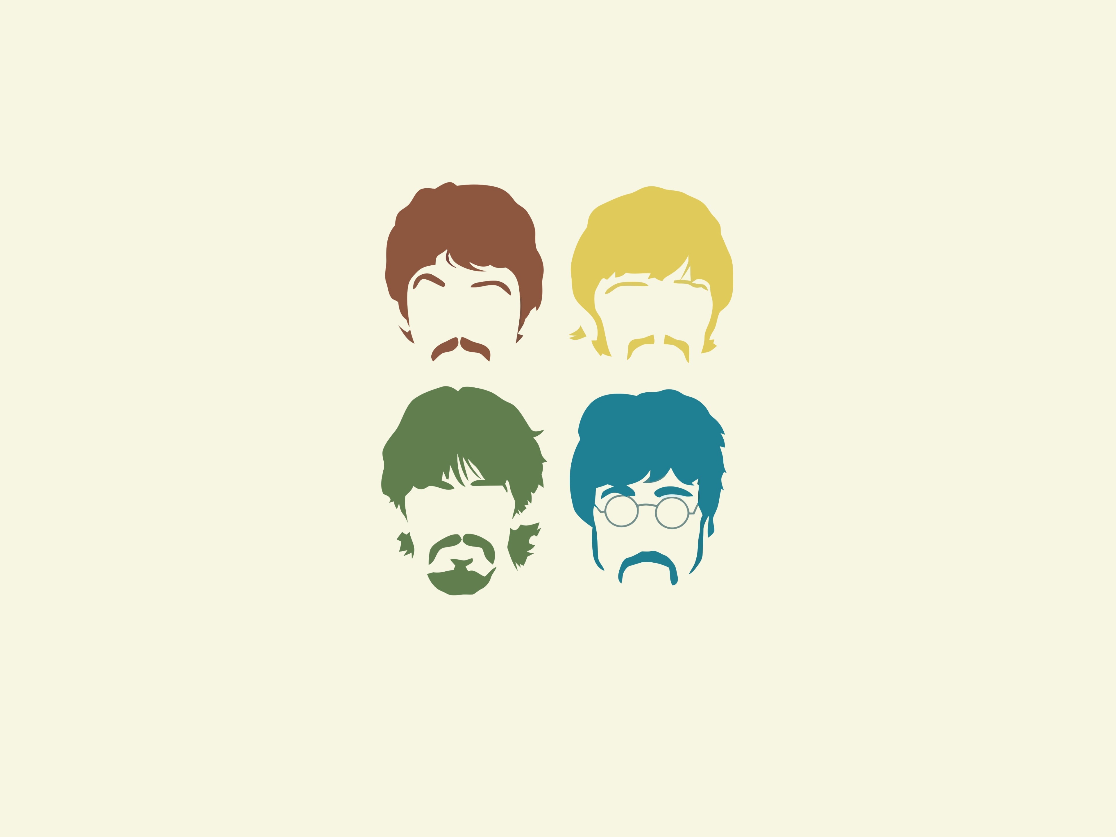 The Beatles minimalist vector art HD Wallpaper