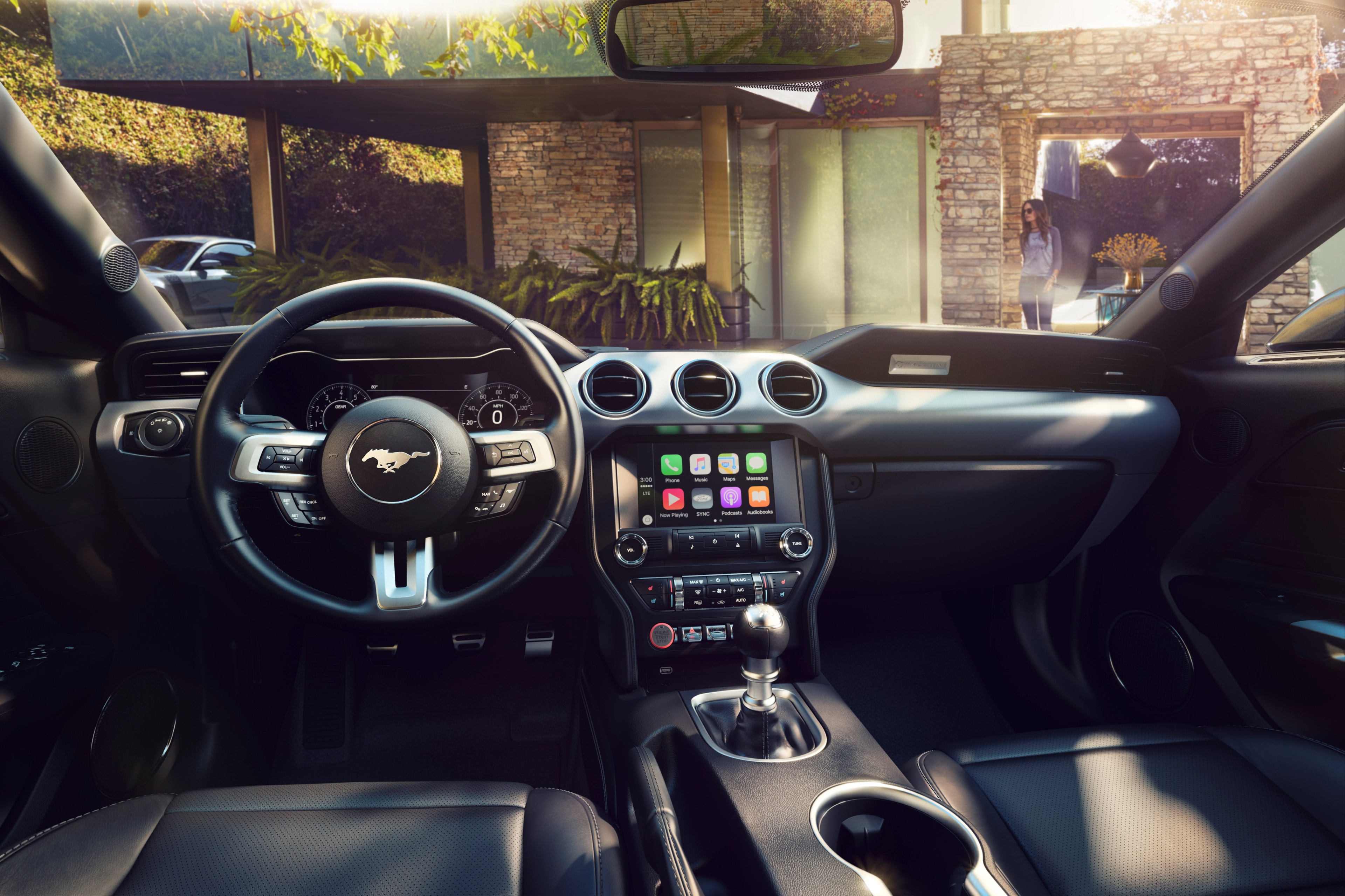 Ford Mustang interior with touchscreen display HD Wallpaper