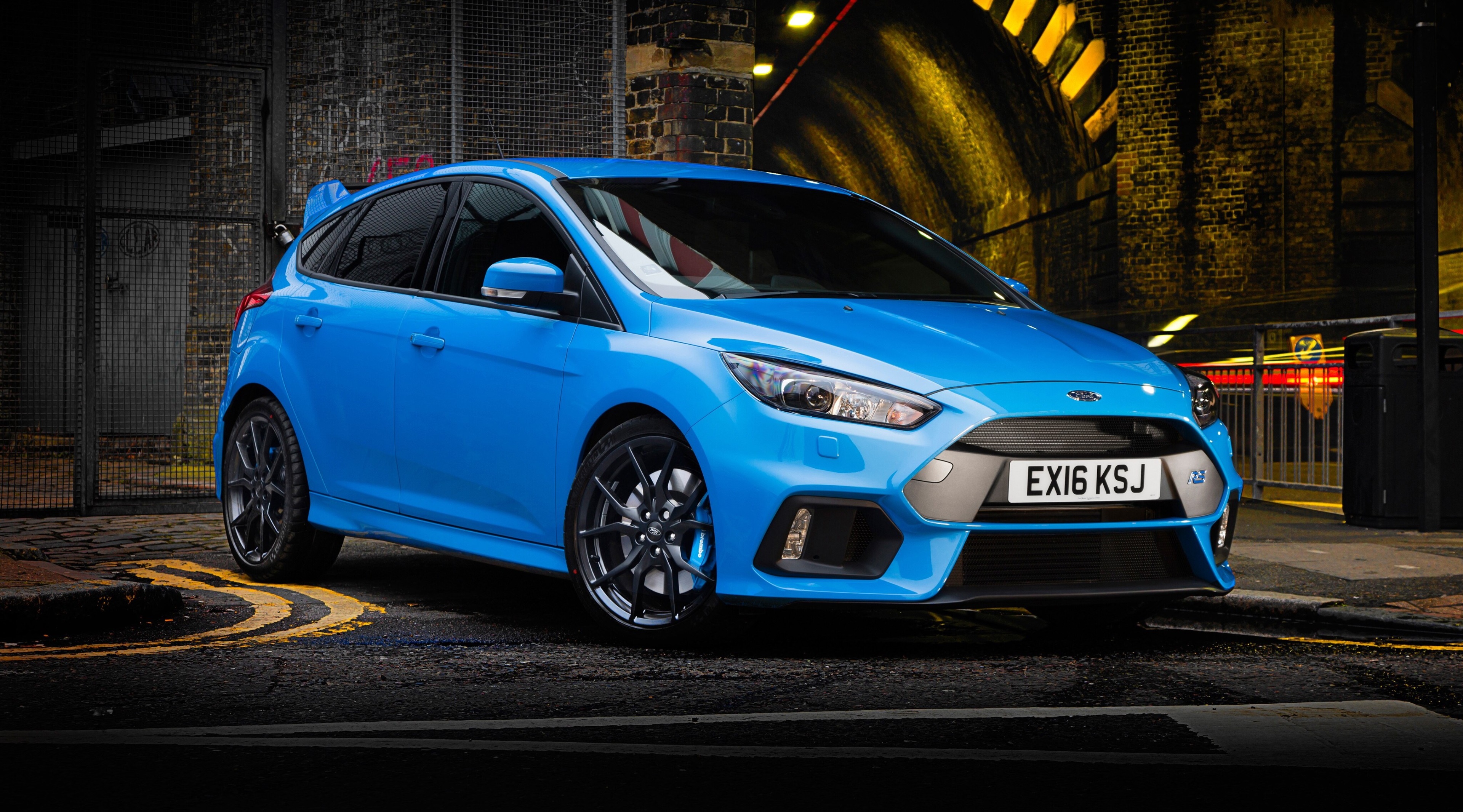 Blue Ford Focus RS EX16 KSJ 4K HD Wallpaper