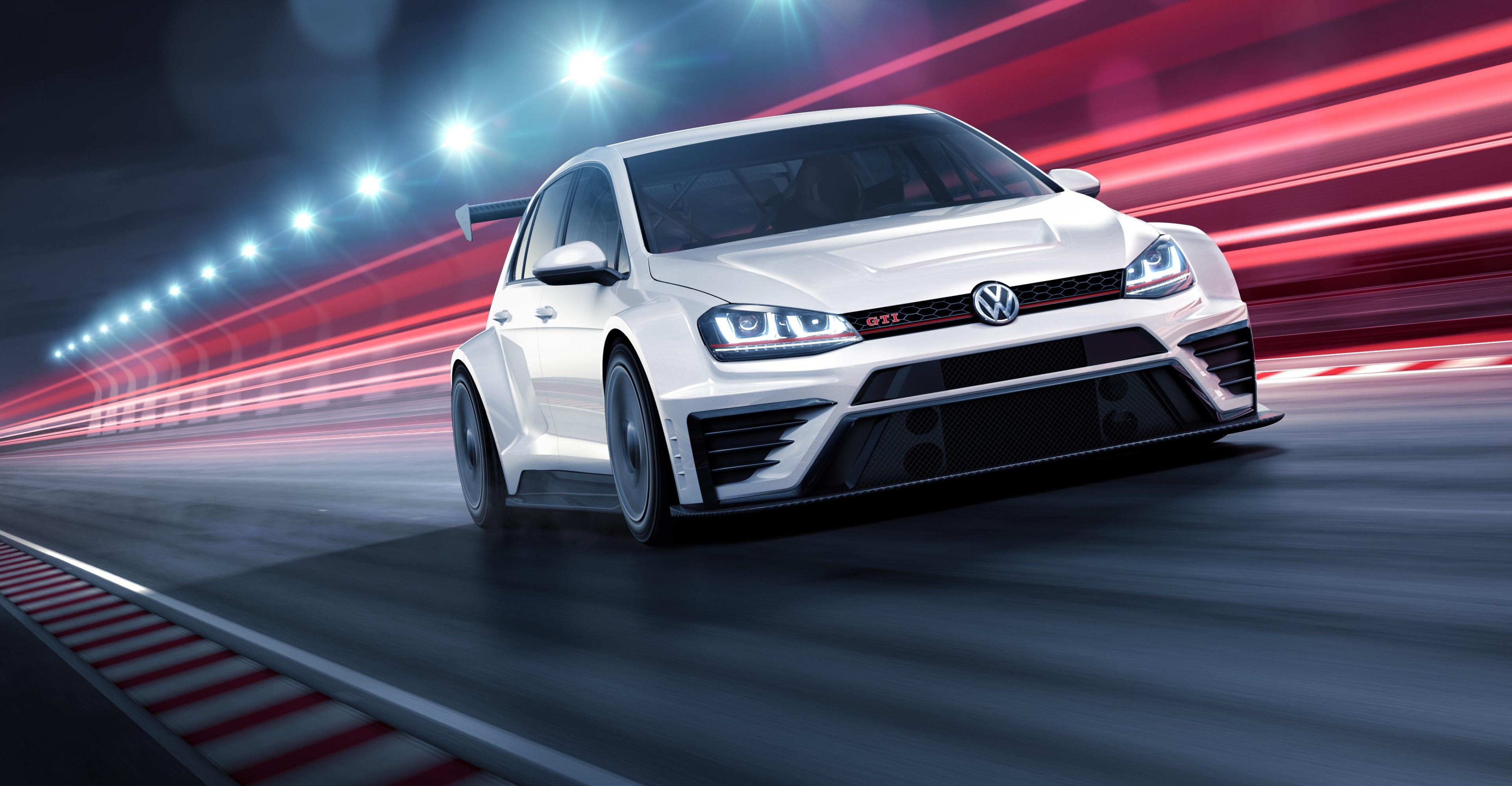 Volkswagen Golf GTI TCR race car on track HD Wallpaper