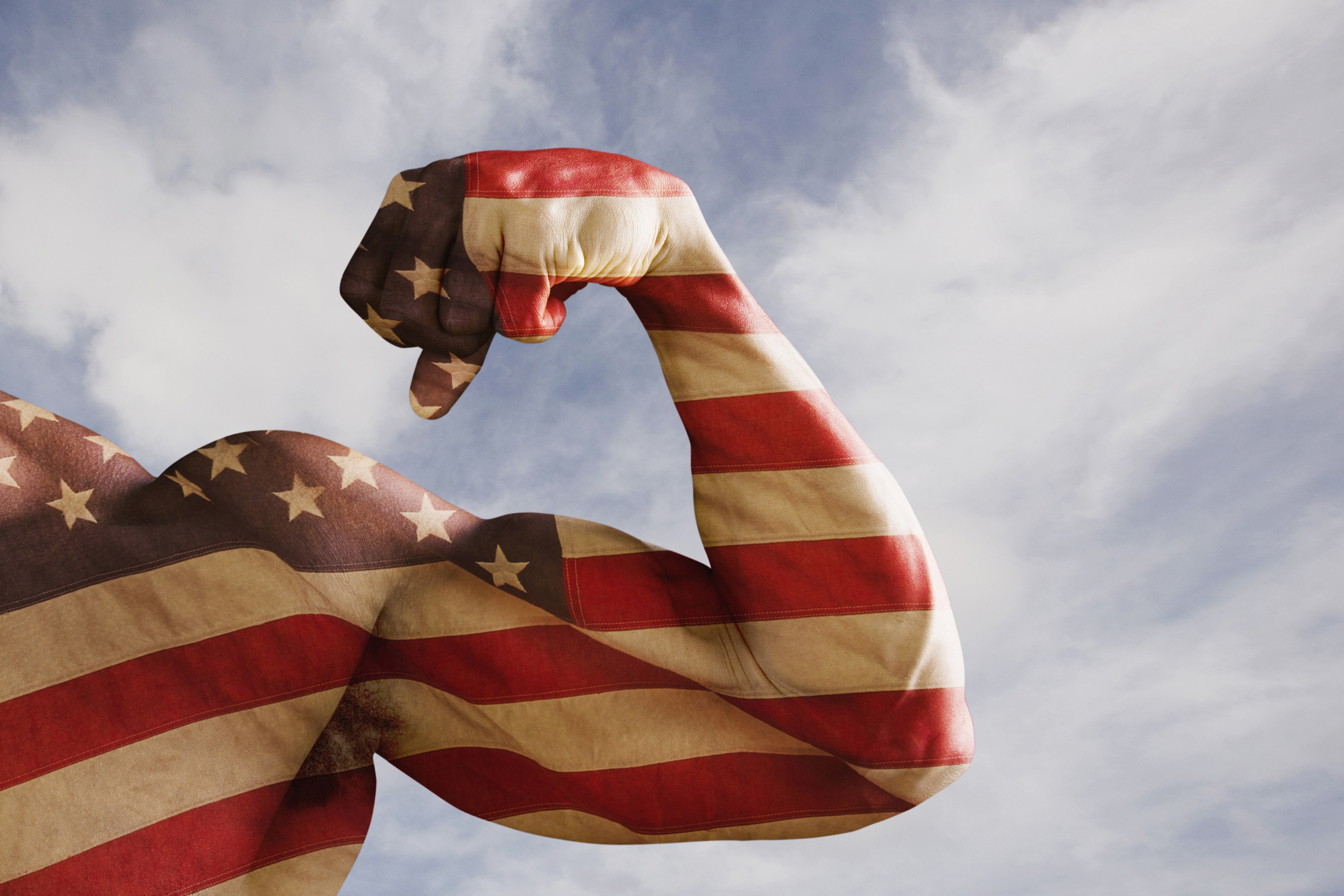USA Flag Flexing Bicep 4K HD Wallpaper