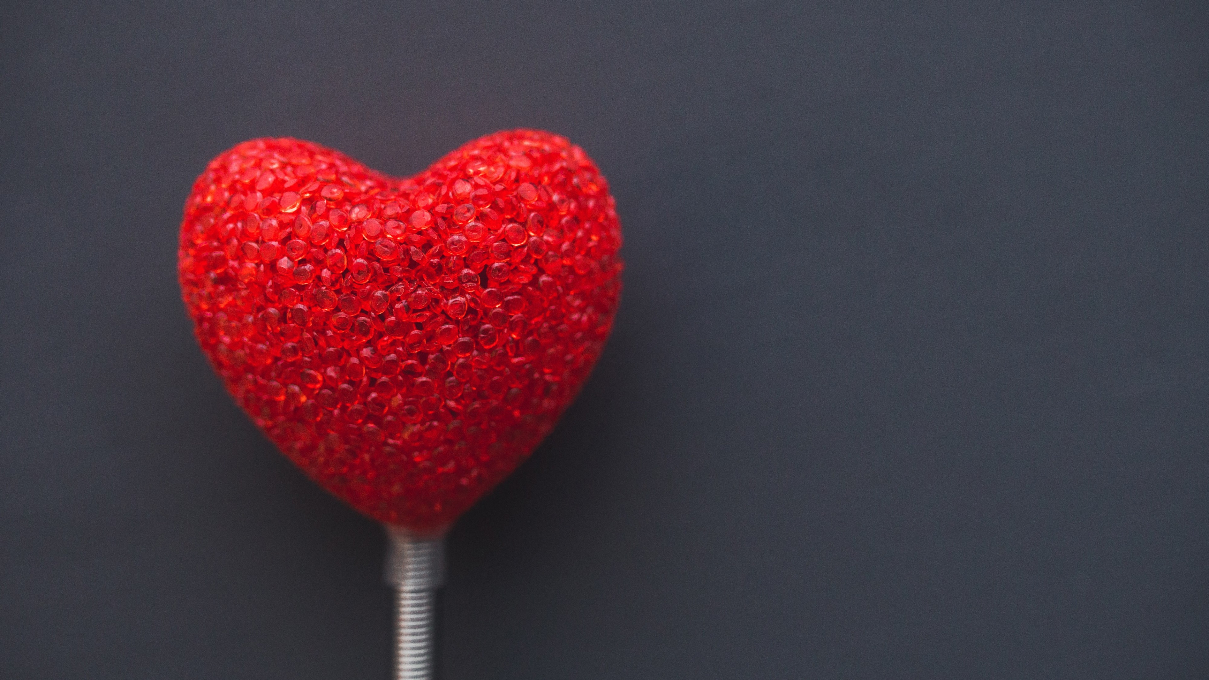 Red heart on a dark background HD Wallpaper