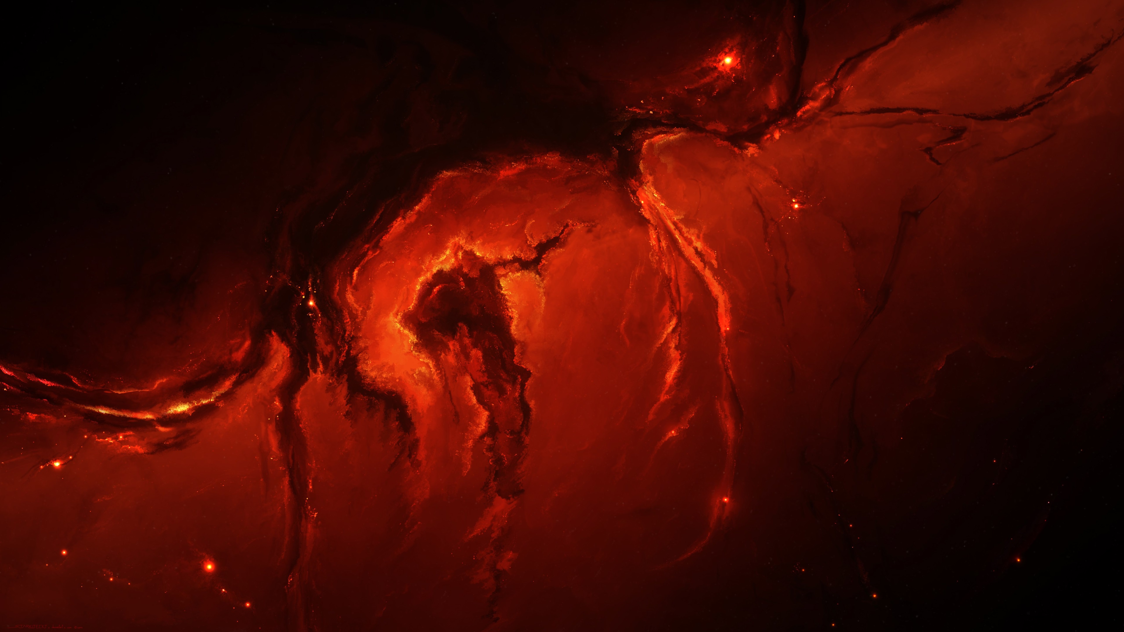 4K Fire Nebula HD Wallpaper
