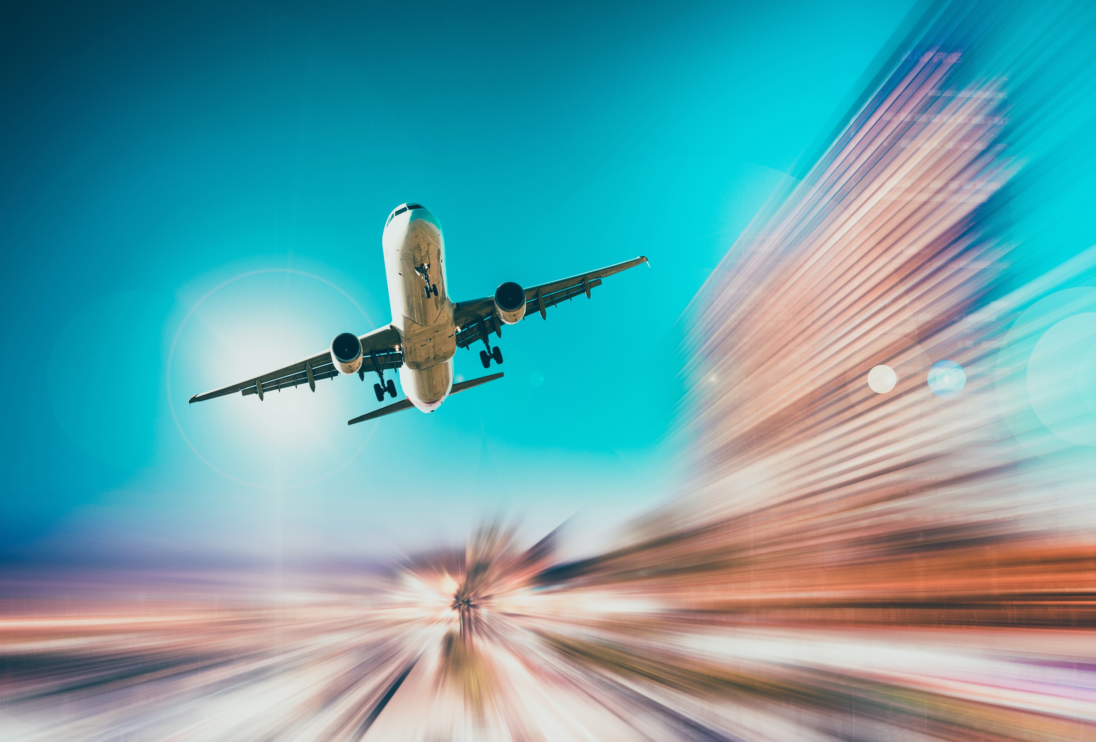 4K image of an airplane flying HD Wallpaper
